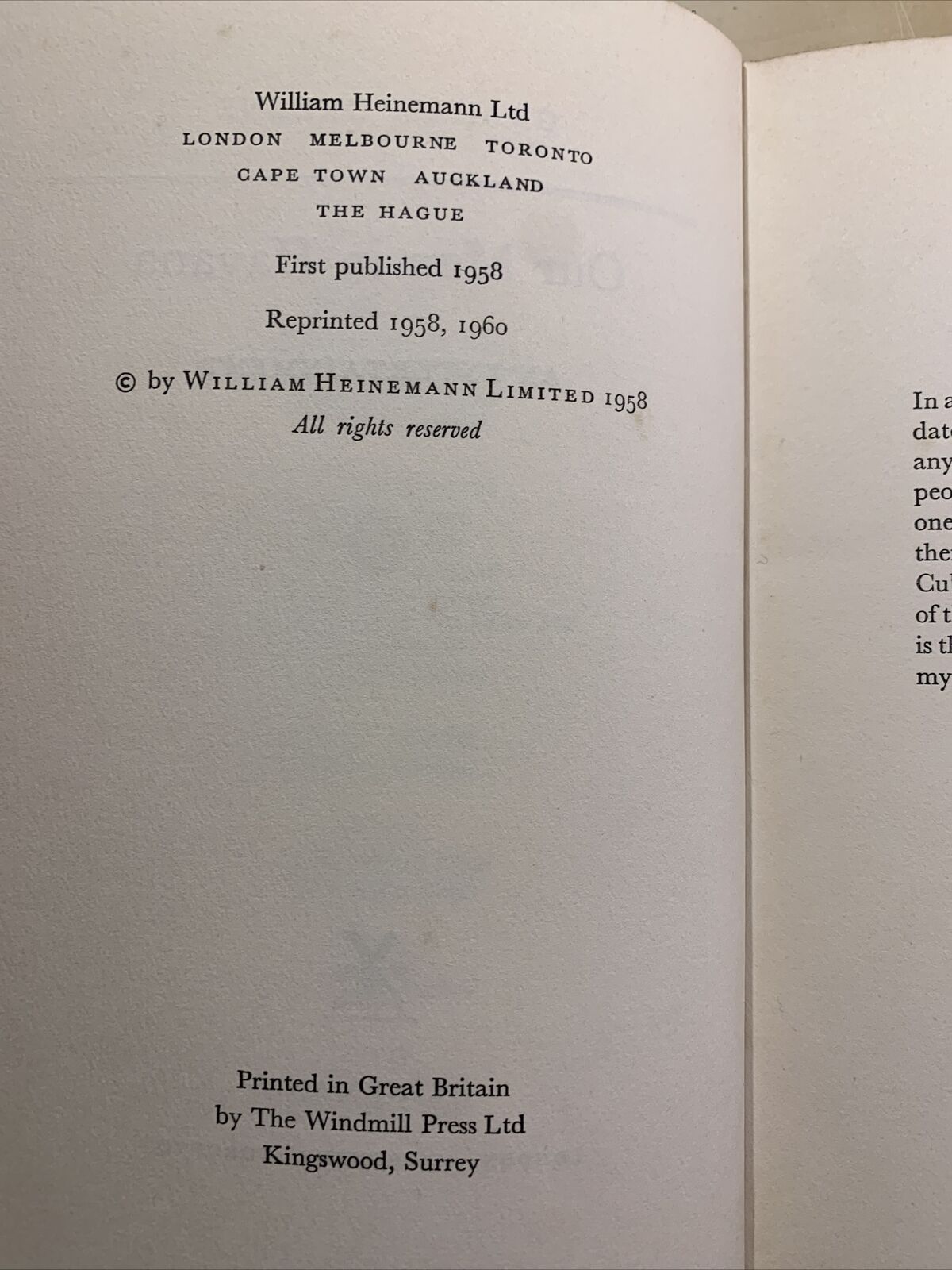 Our man in Havana - Graham Greene, Heinemann 1960 #