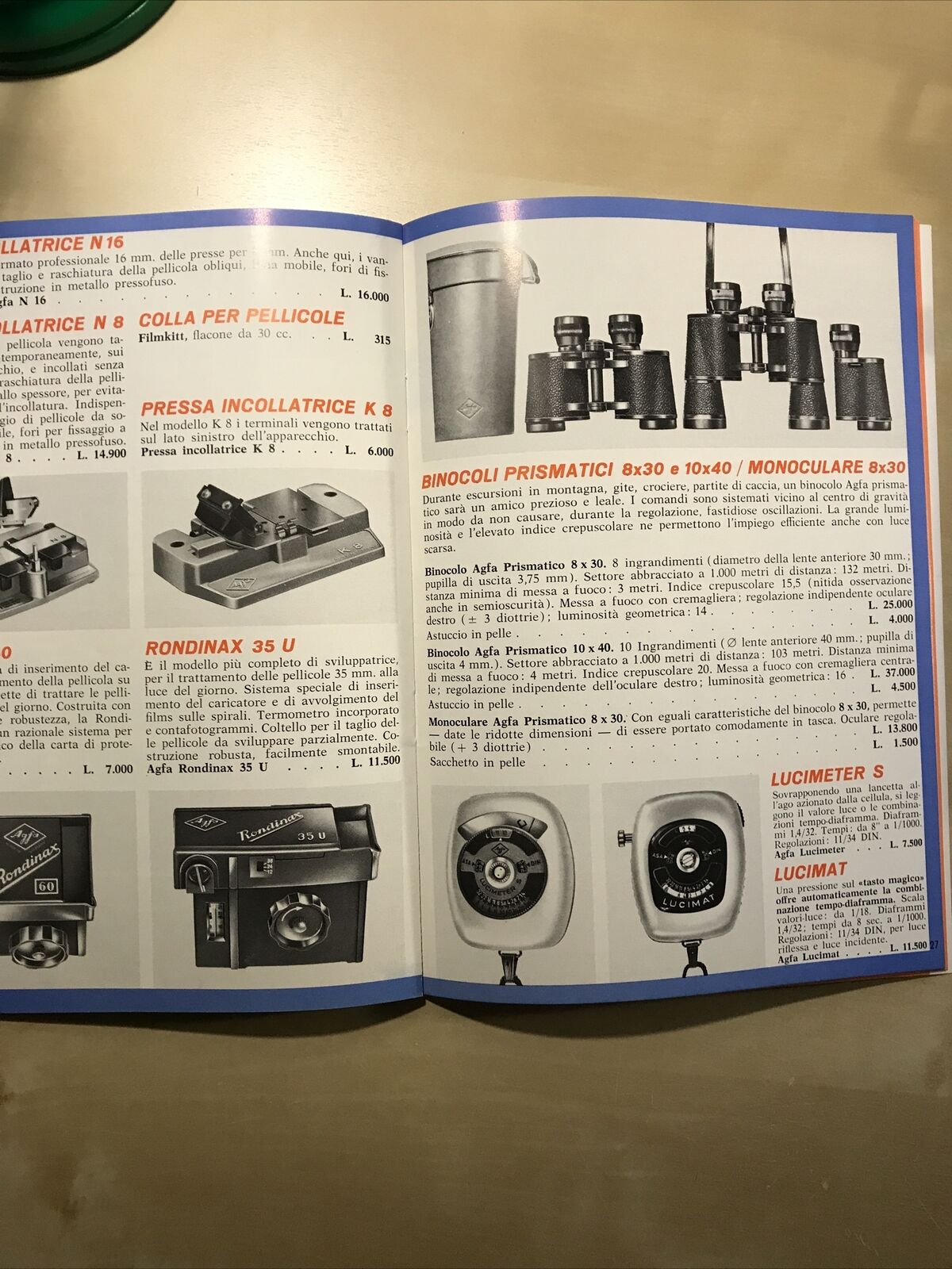 AGFA catalogo 1965 - FOTOGRAFIA