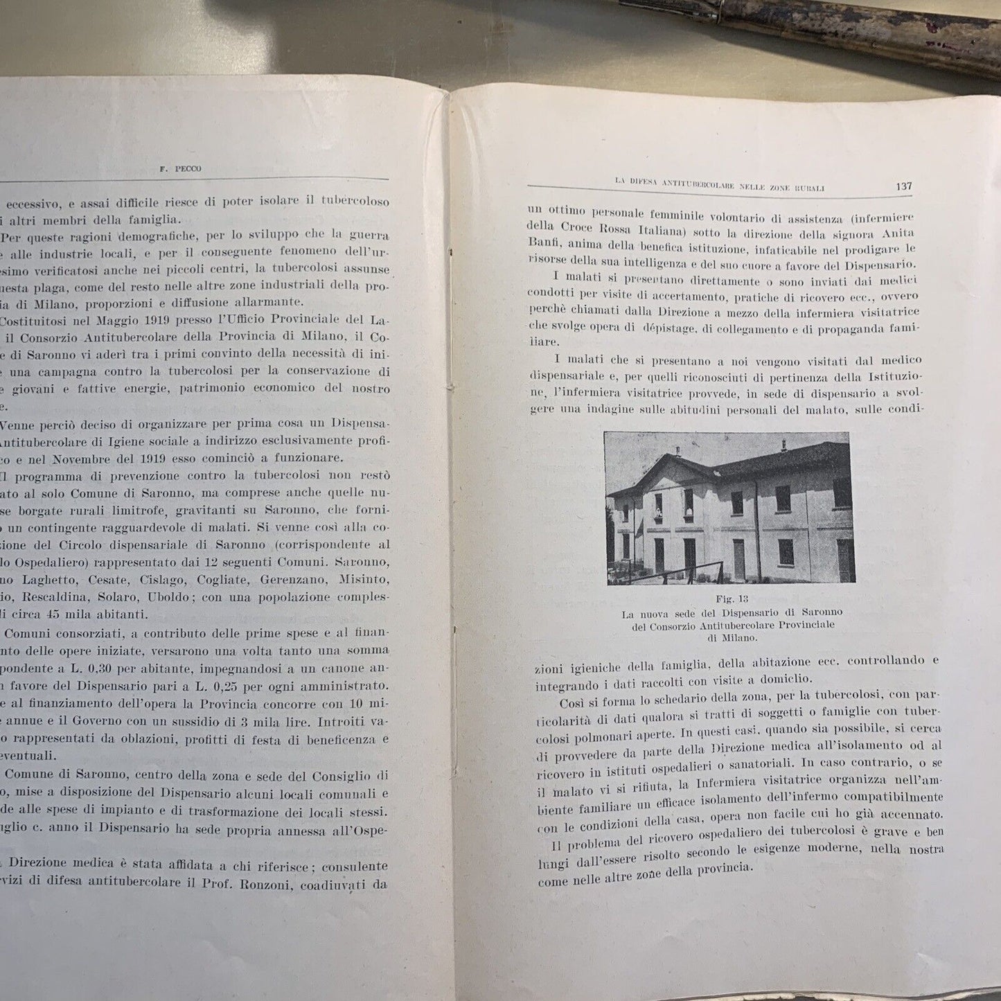 STUDI CLINICI E SOCIALI DI TISIOLOGIA - Giuseppe Ronzoni - Bareggi 1927 #