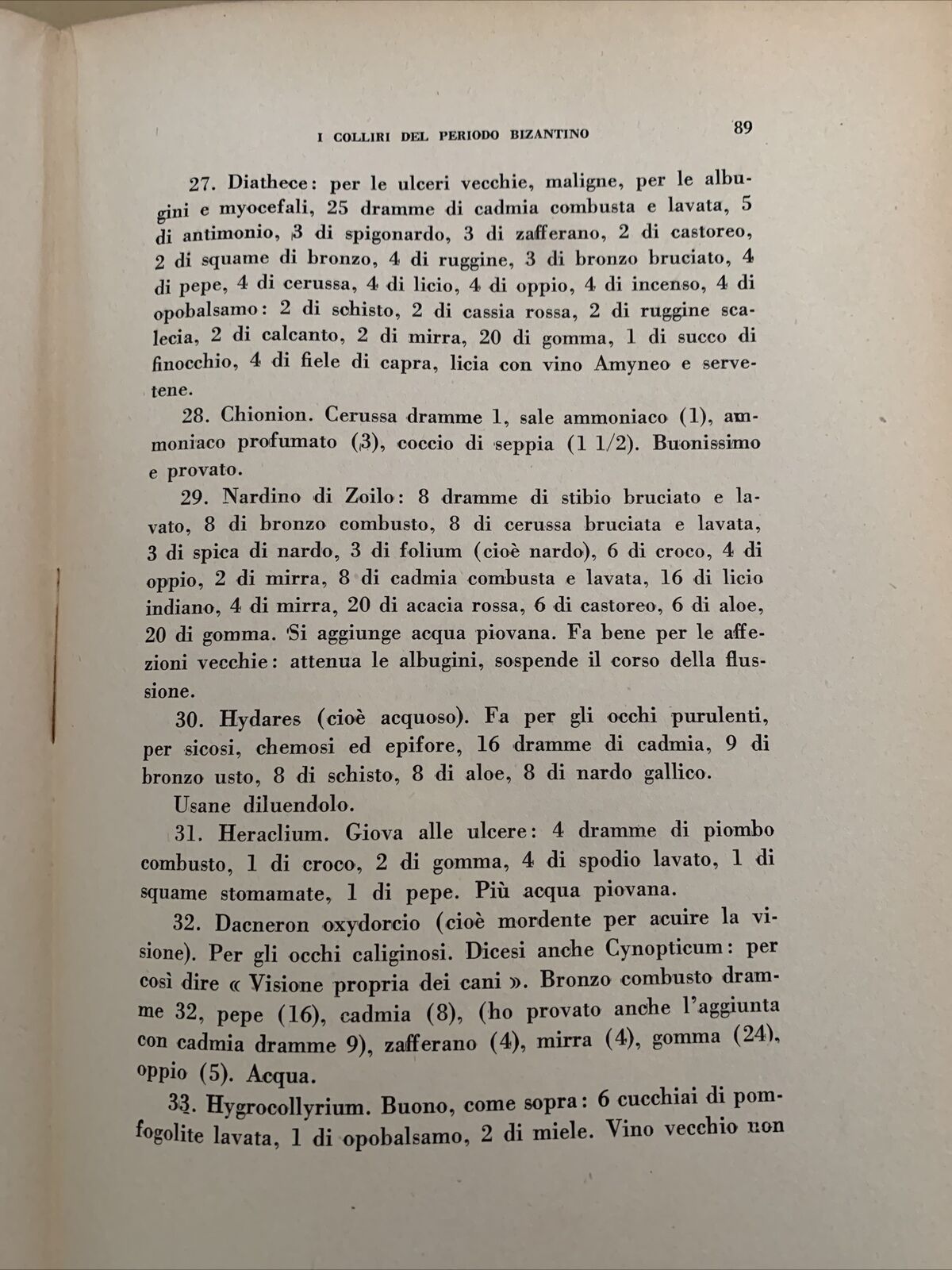 STORIA DEI COLLIRI - ARRIGO ANTONIBON. Casa editrice Vittorio Idelson 1939 #