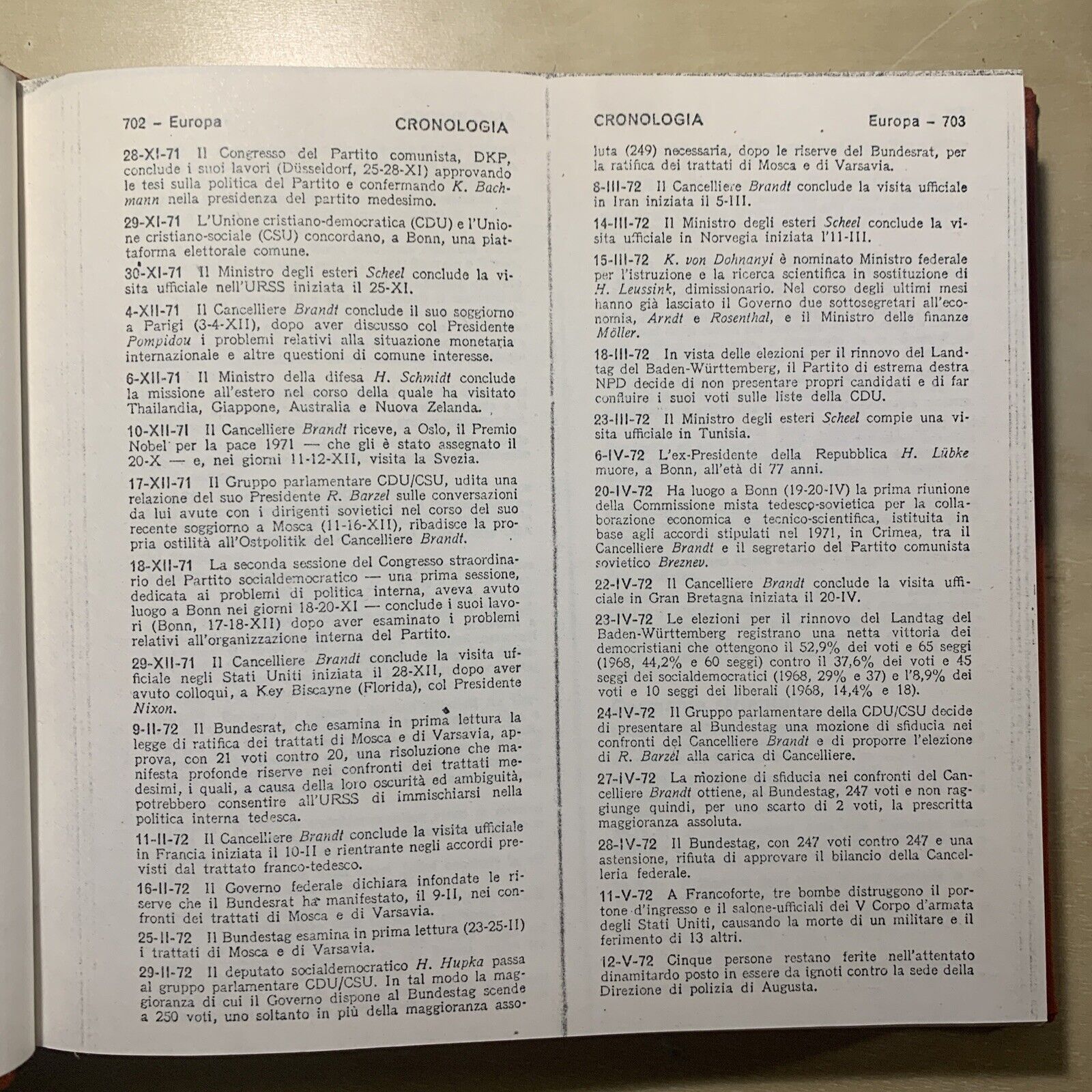 CRONOLOGIA DEGLI AVVENIMENTI POLITICI ANNI '70 (DAL 1970 AL 1980) - 3 VOLUMI #