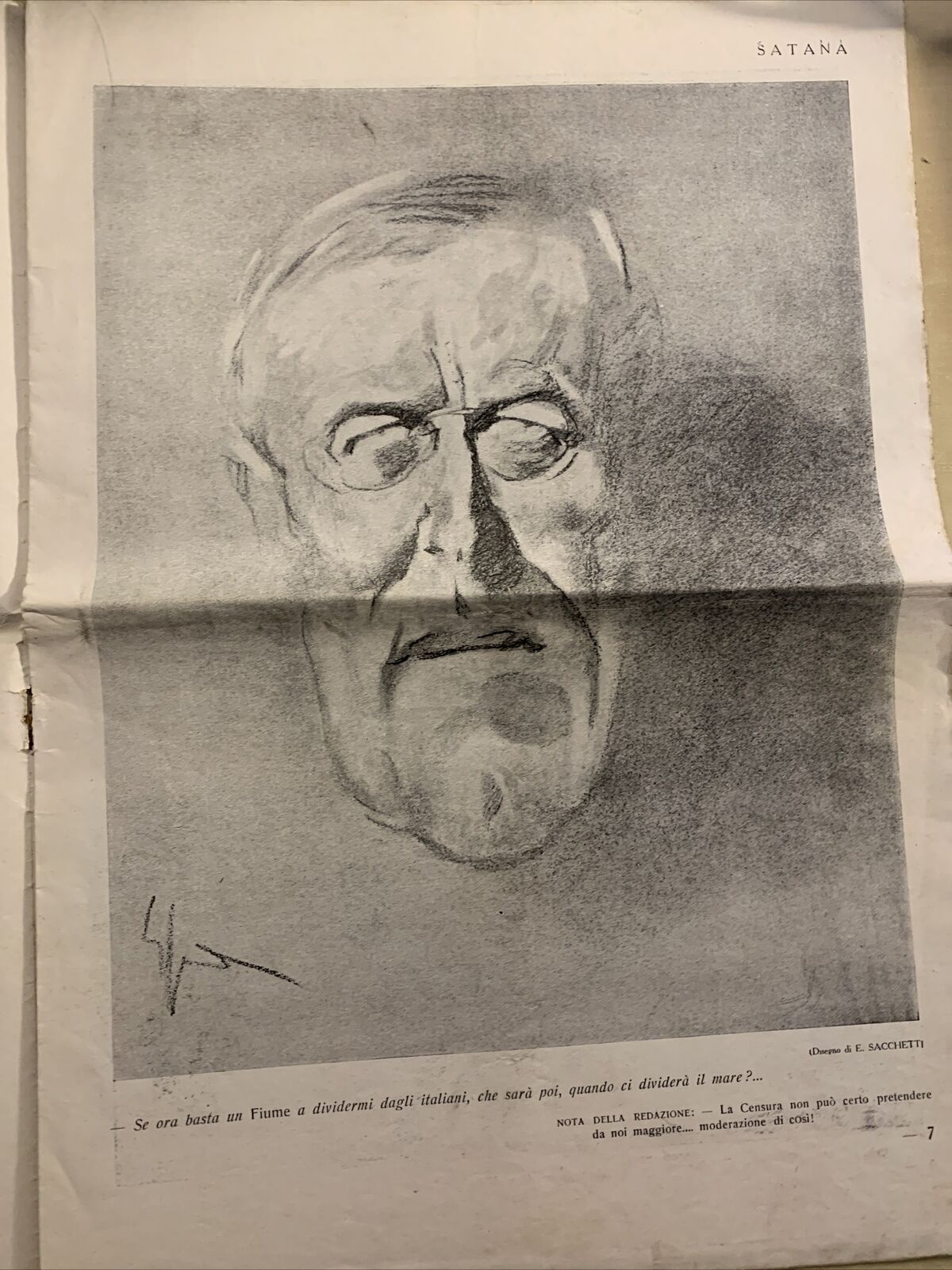 SATANA beffa settimanale di tutti i colori. Anno 1. numero 9. Giugno 1919