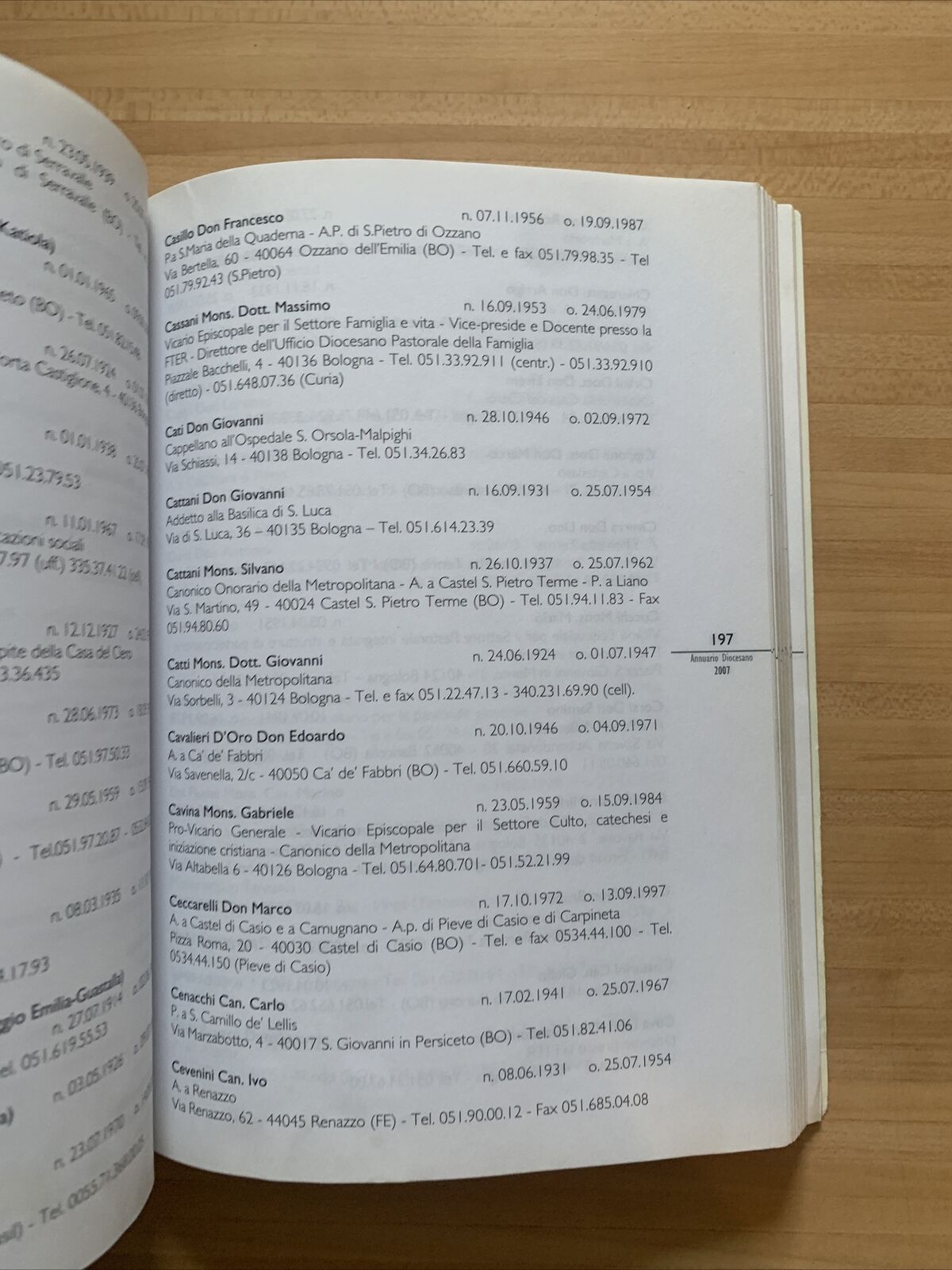 ARCIDIOCESI DI BOLOGNA - ANNUARIO DIOCESANO 2007 #