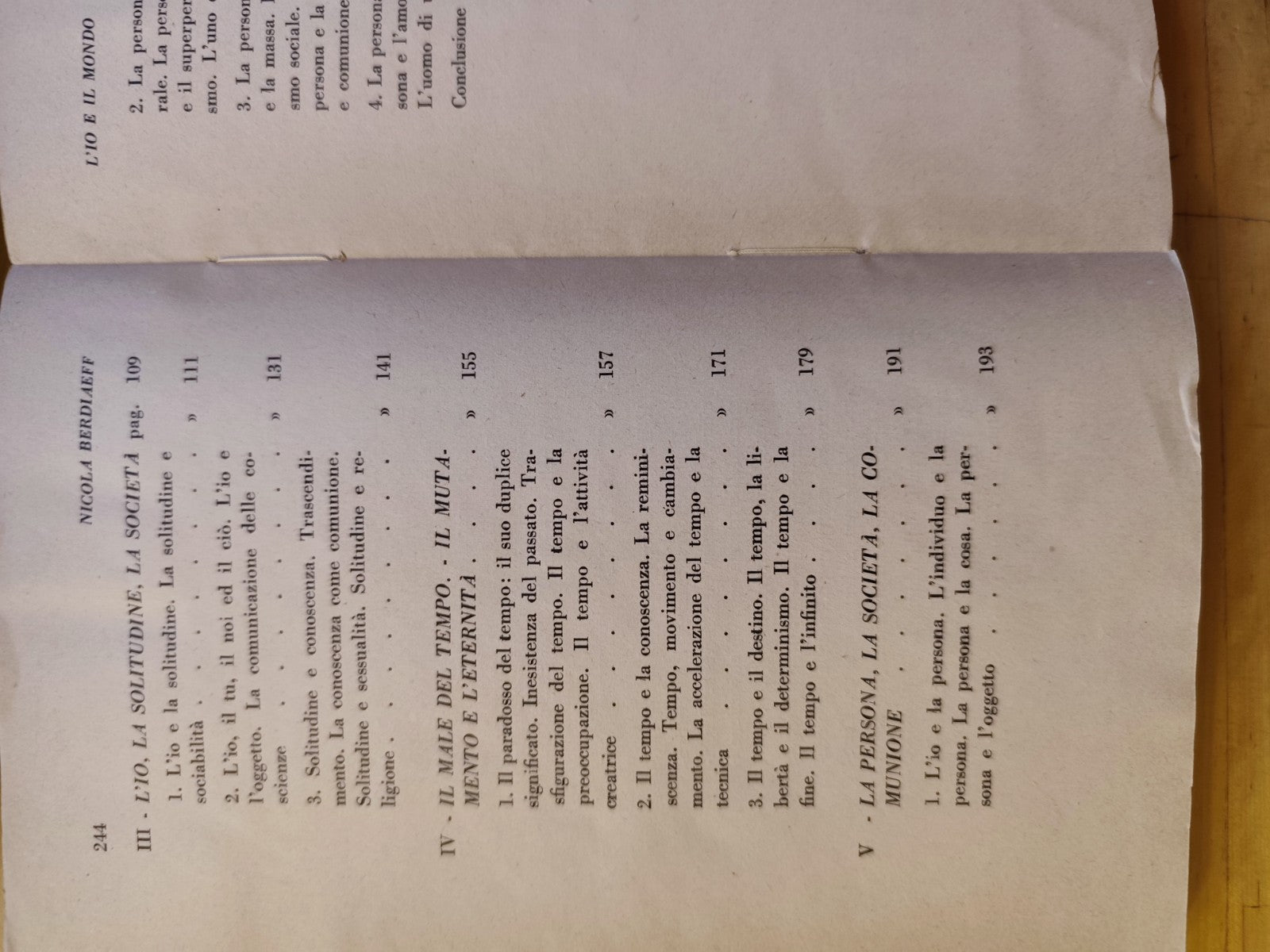 L'Io e il mondo, Nicola Berdiaeff - Bompiani 1942, 5 meditazioni sull'esistenza