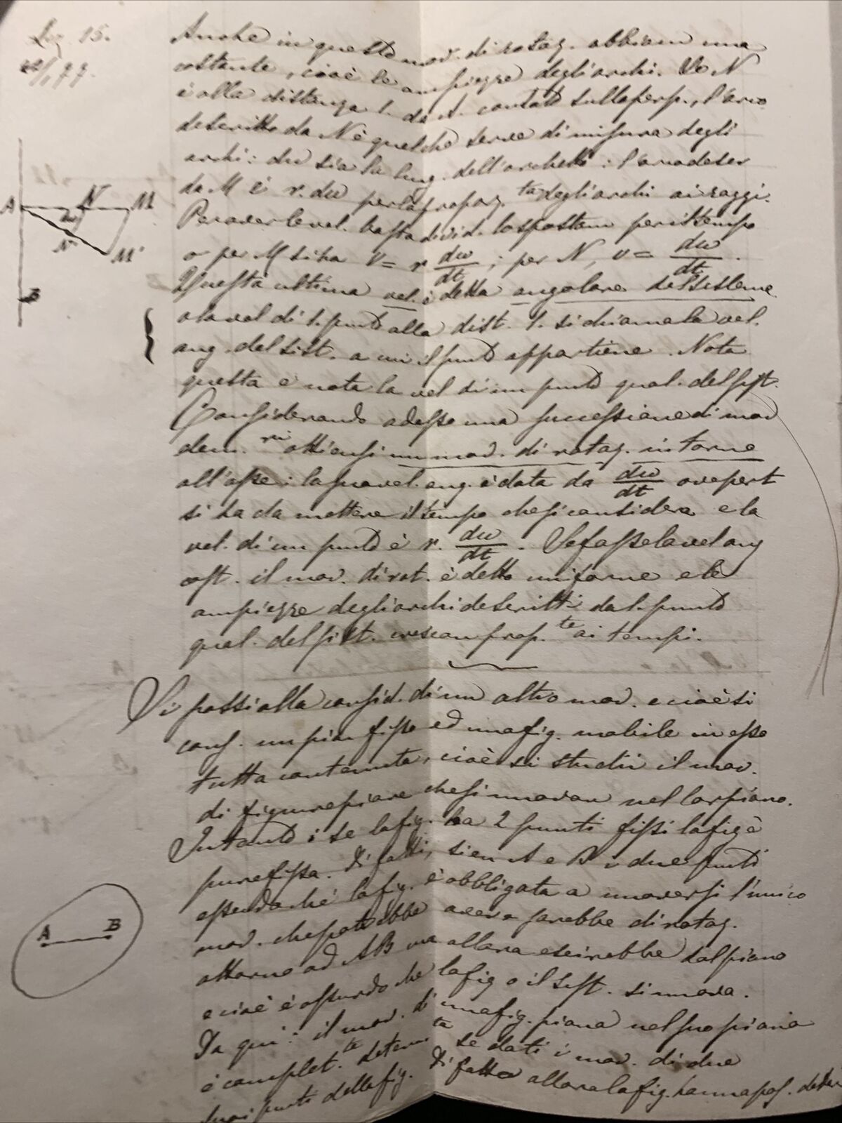 Antico Manoscritto Università di Pavia 1876, Meccanica Razionale, Carlo Formenti