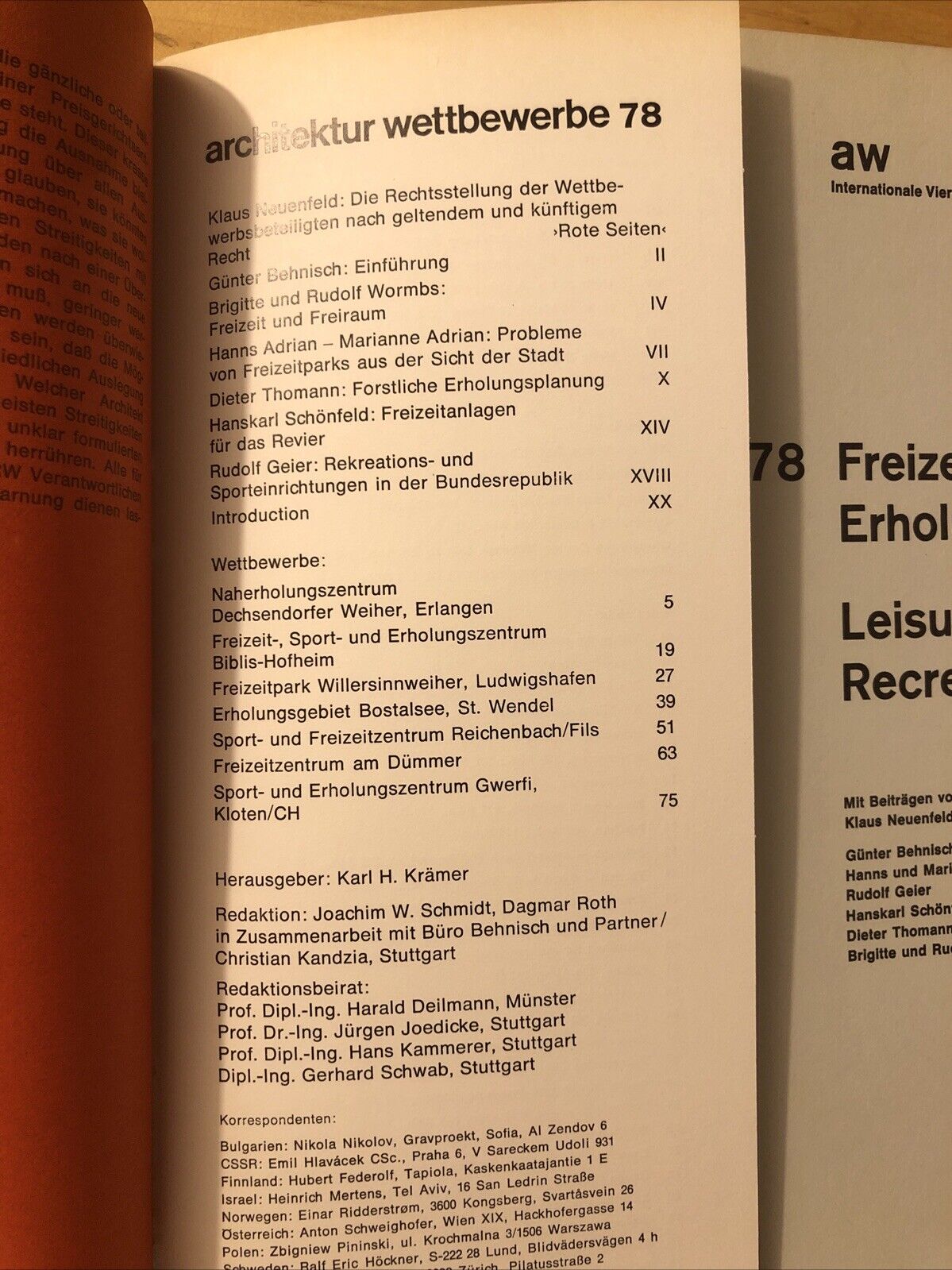 ARCHITEKTUR WETTBEWERBE 78 architettura architecture - Leisure sports   1974