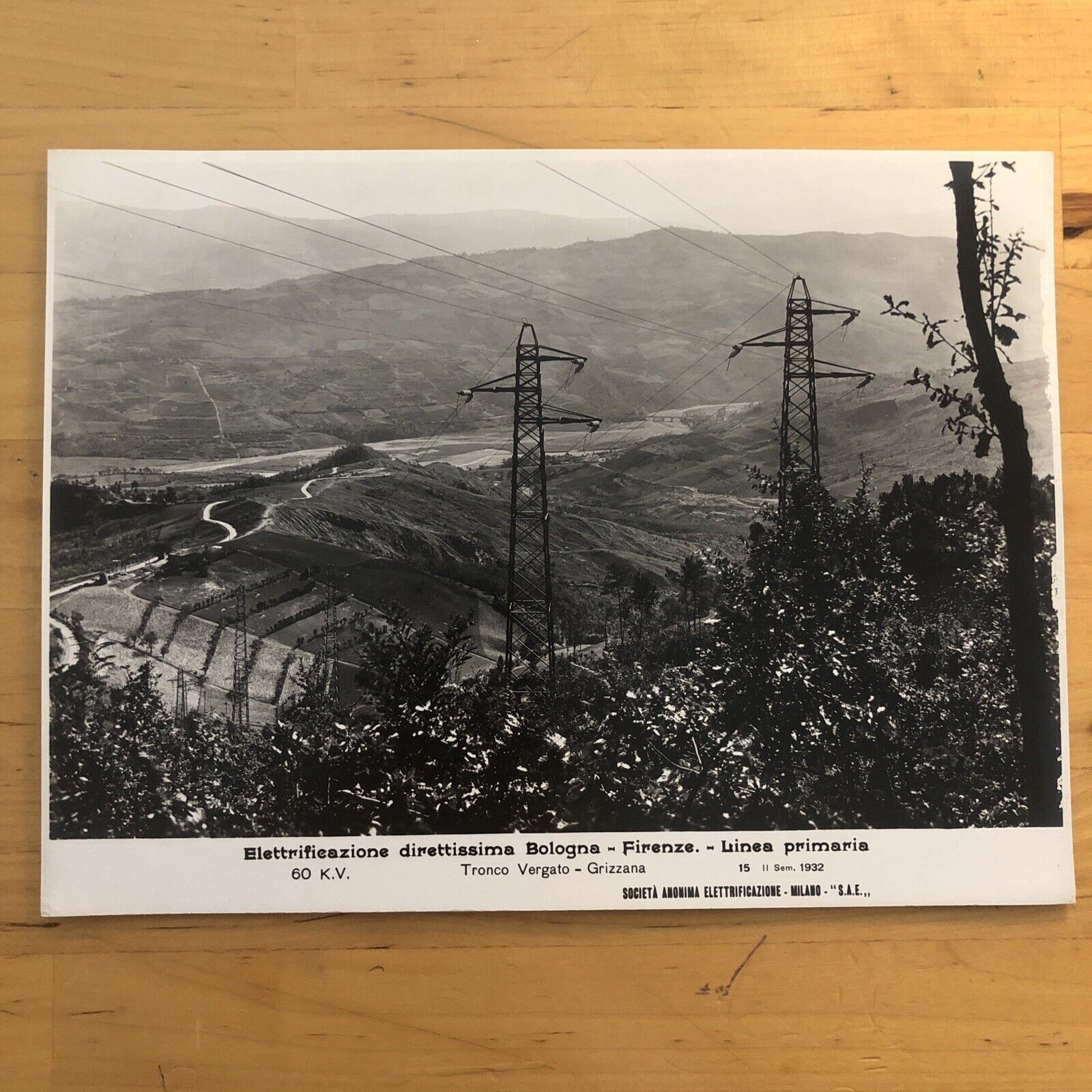 FERROVIE direttissima Bologna Firenze, TRONCO VERGATO GRIZZANA. 2° SEM.  1932