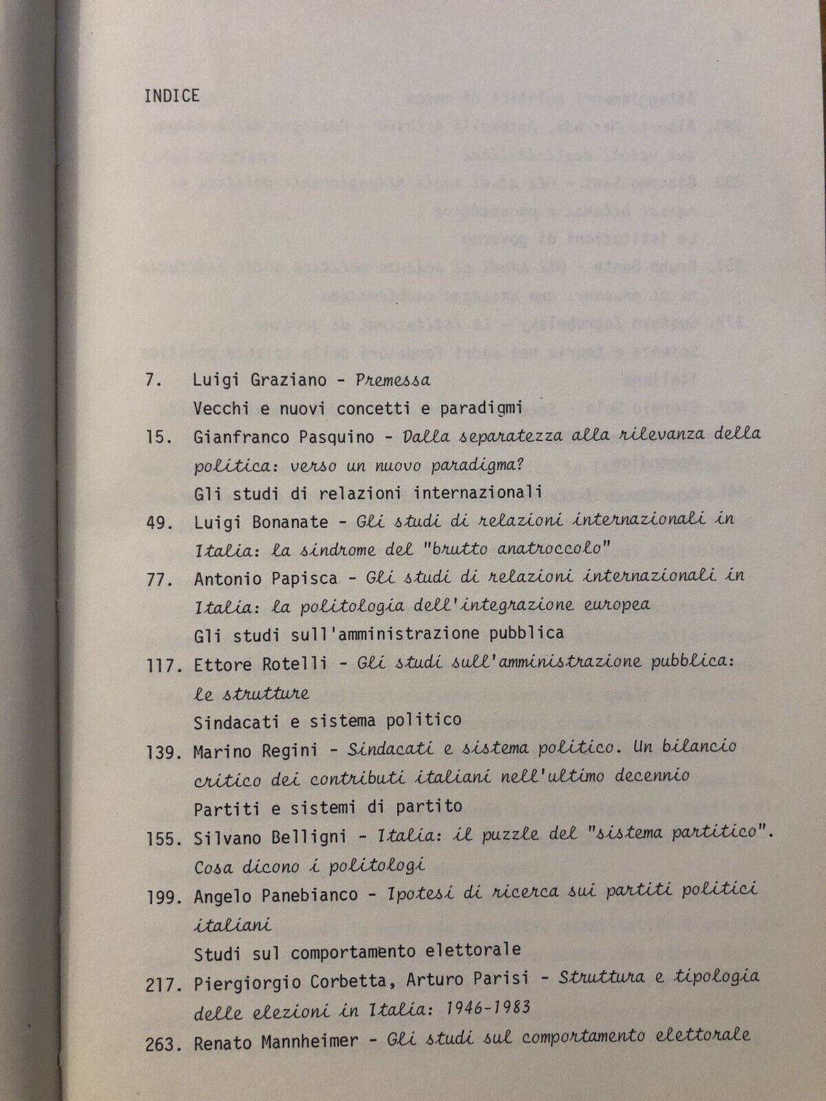 La scienza politica in Italia: materiali per un bilancio, fondazione Feltrinelli