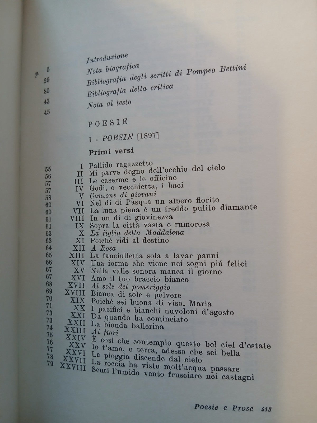 Poesie e prose Pompeo Bettini - F. Ulivi - Cappelli editore 1970