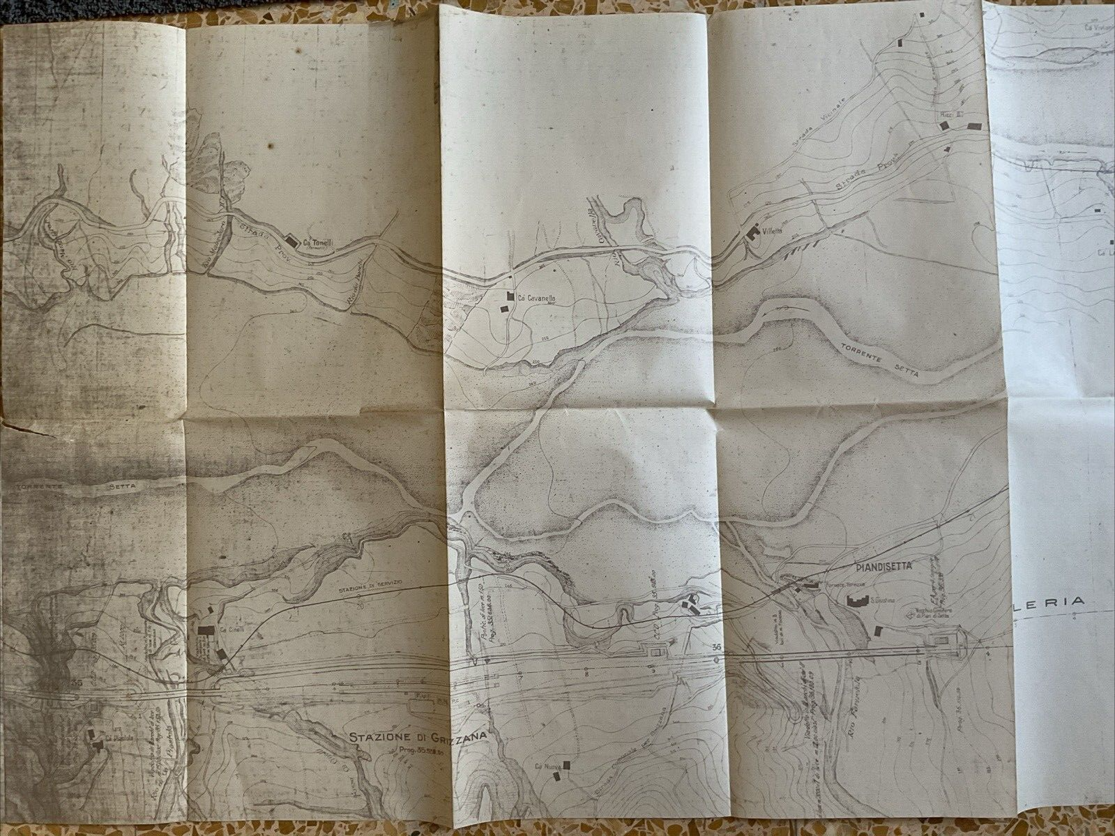 FERROVIE linea Bologna Firenze, Pianoro Castiglione dei Pepoli, planimetria 1930