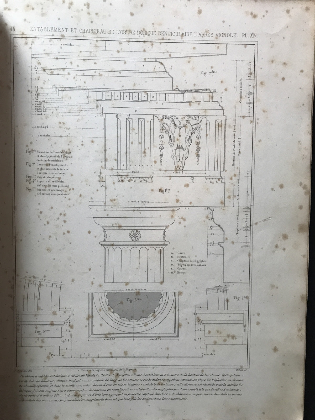 Traité élementaire D'ARCHITECTURE étude cinq ordres, 5 ordini Architetto Vignola