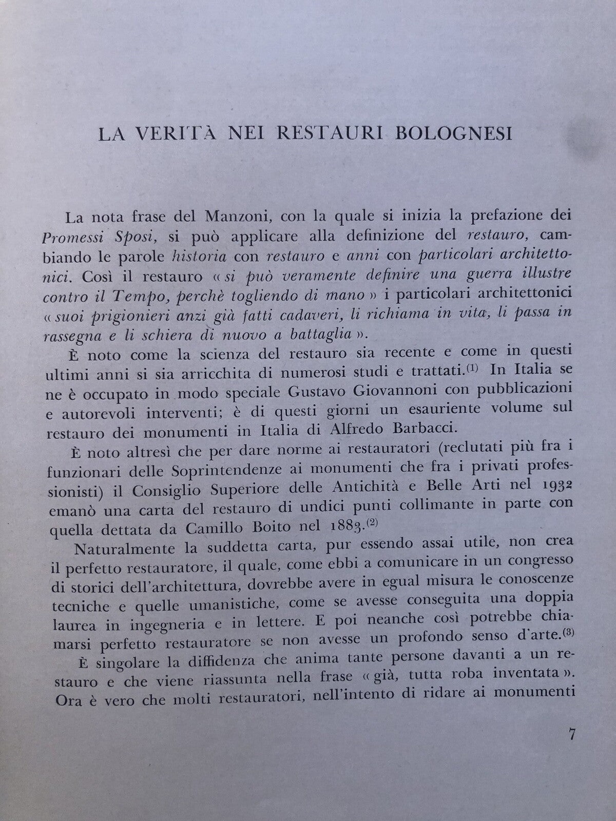 La verità sui restauri bolognesi - Guido Zucchini, 1959 Luigi Parma tipografia