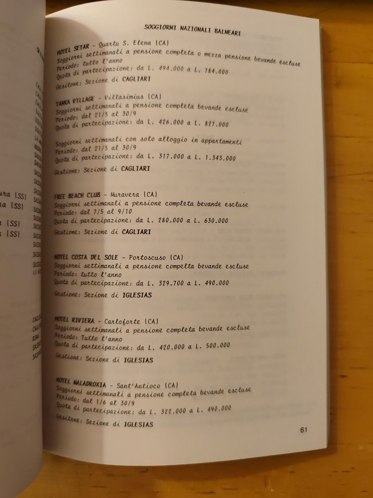 Ministero delle poste e delle comunicazioni, Turismo 1988