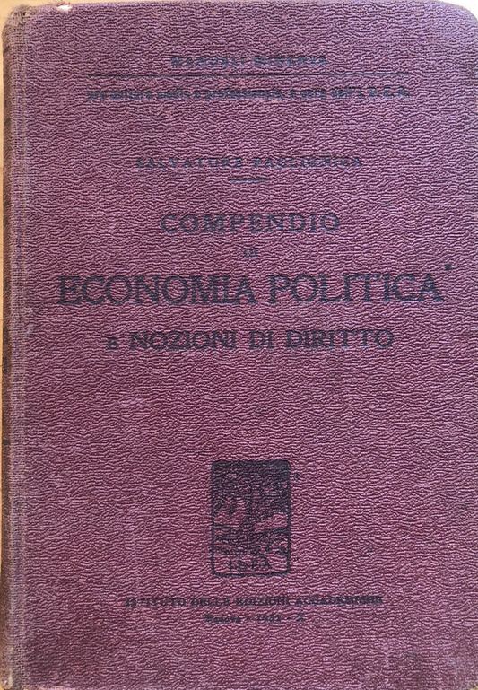 Compendio di economia politica e nozioni preliminari di diritto Paglionica, 1932
