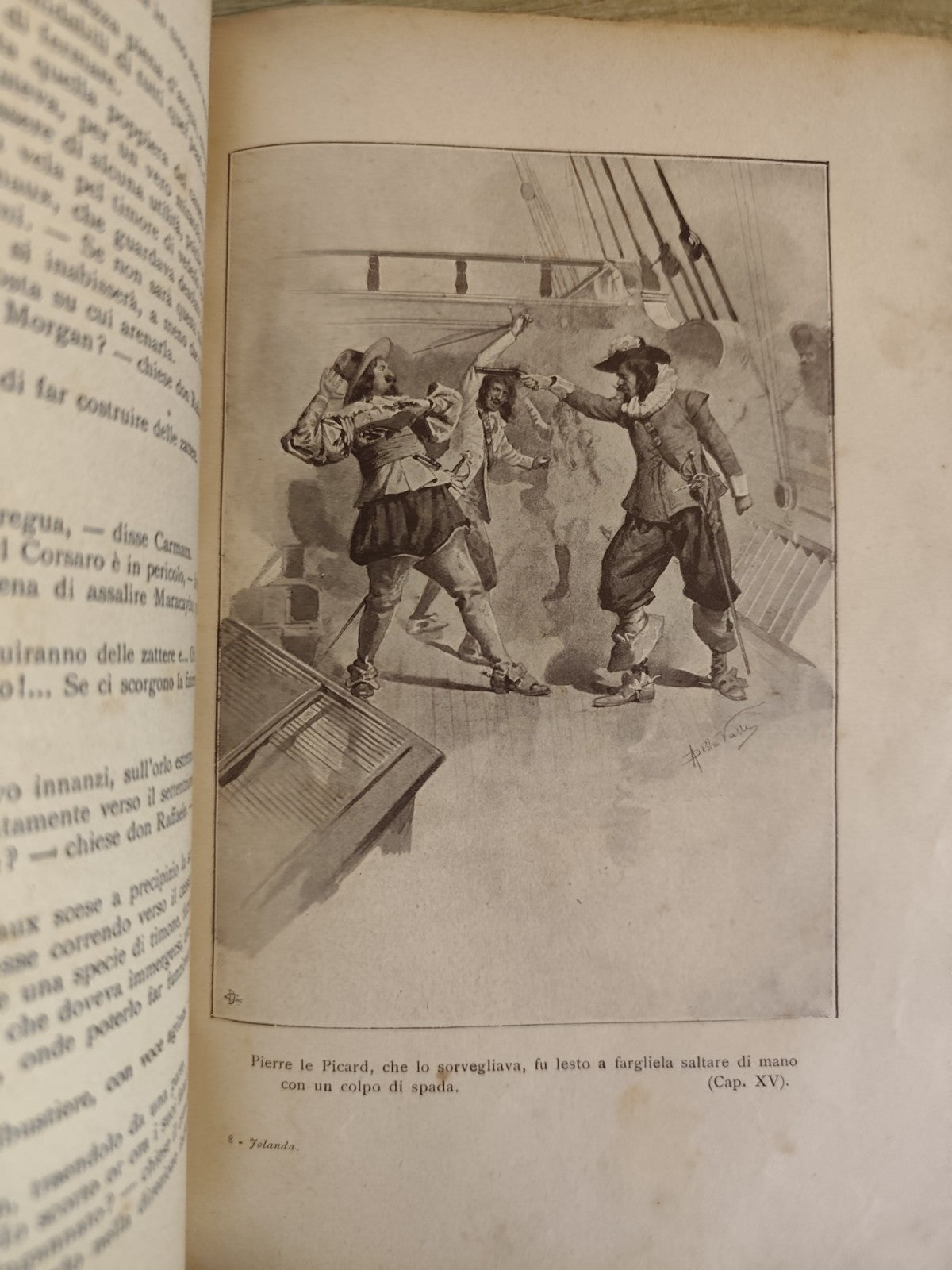 Jolanda la figlia del corsaro nero, Emilio Salgari. Vallardi 1927, illustrato