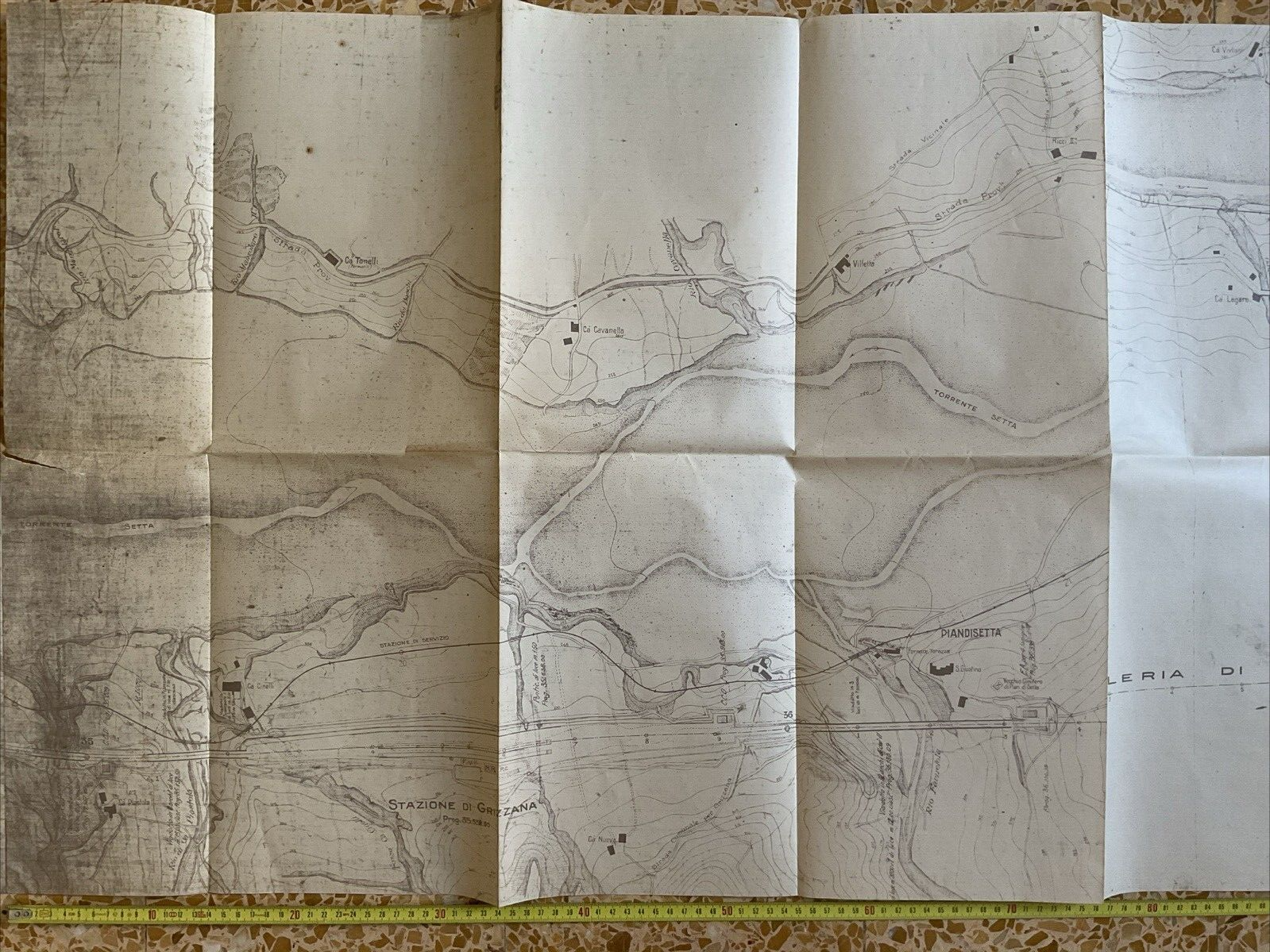 FERROVIE linea Bologna Firenze, Pianoro Castiglione dei Pepoli, planimetria 1930
