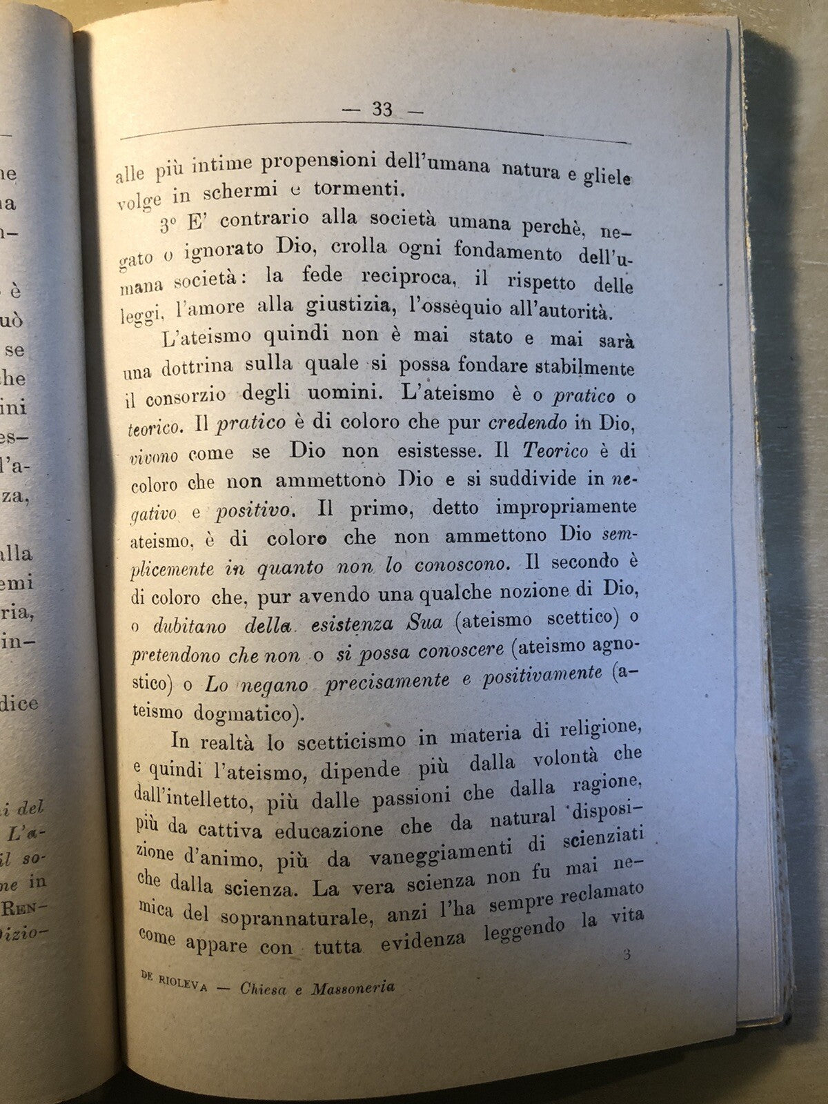 Chiesa e Massoneria, lineamenti di una sintesi. Miguel de Rioleva