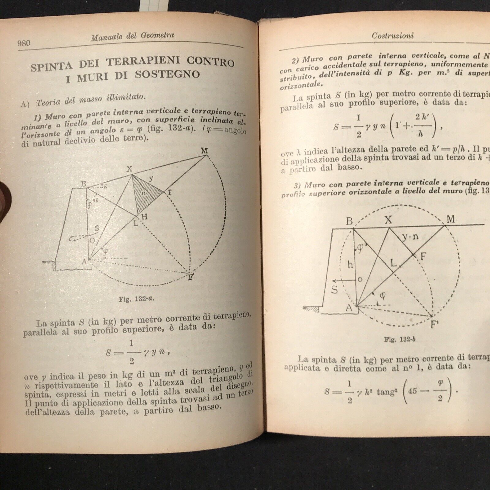 MANUALE DEL GEOMETRA, Luigi Gasparrelli - Hoepli nona edizione 1954