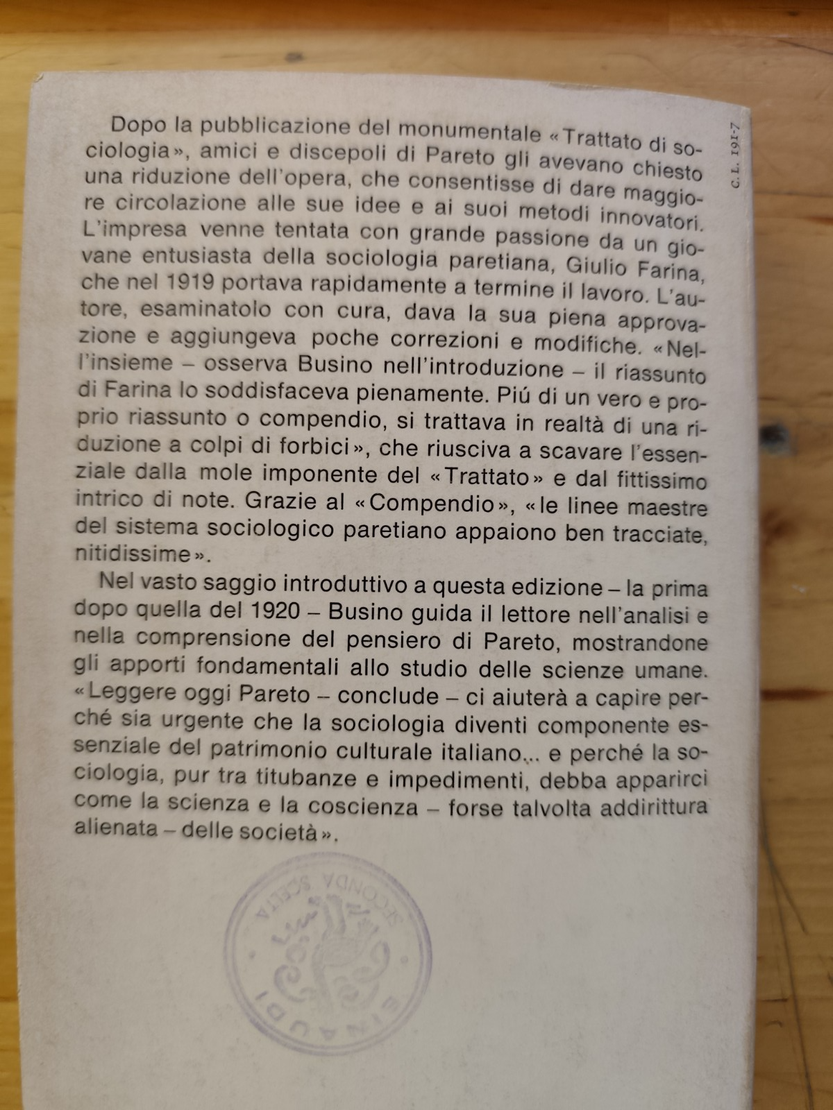 Vilfredo Pareto compendio di sociologia generale, Einaudi 1978 - Giovanni Busino