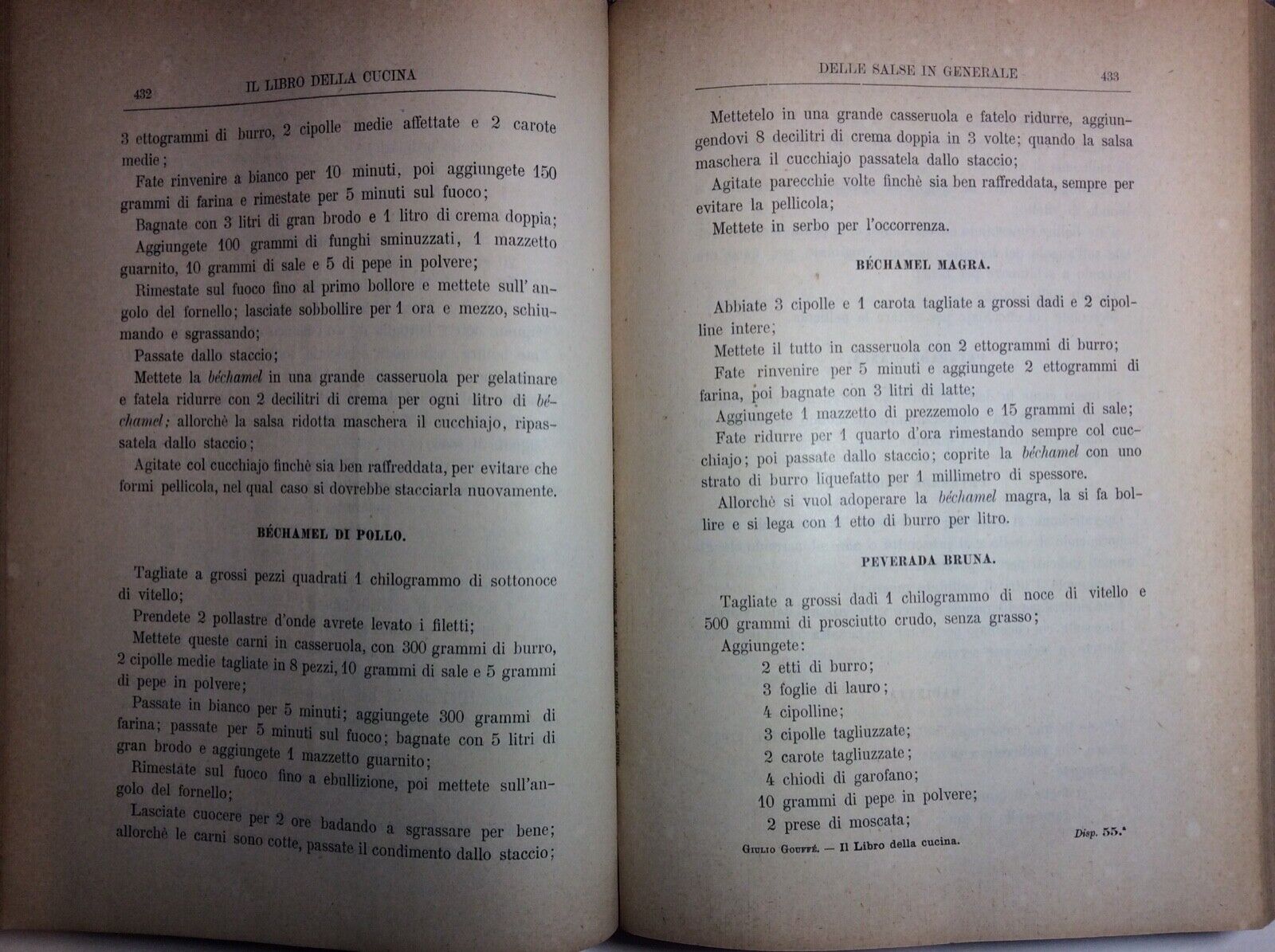 IL LIBRO DELLA CUCINA, GIULIO GOUFFÉ, SONZOGNO EDITORE, 1895