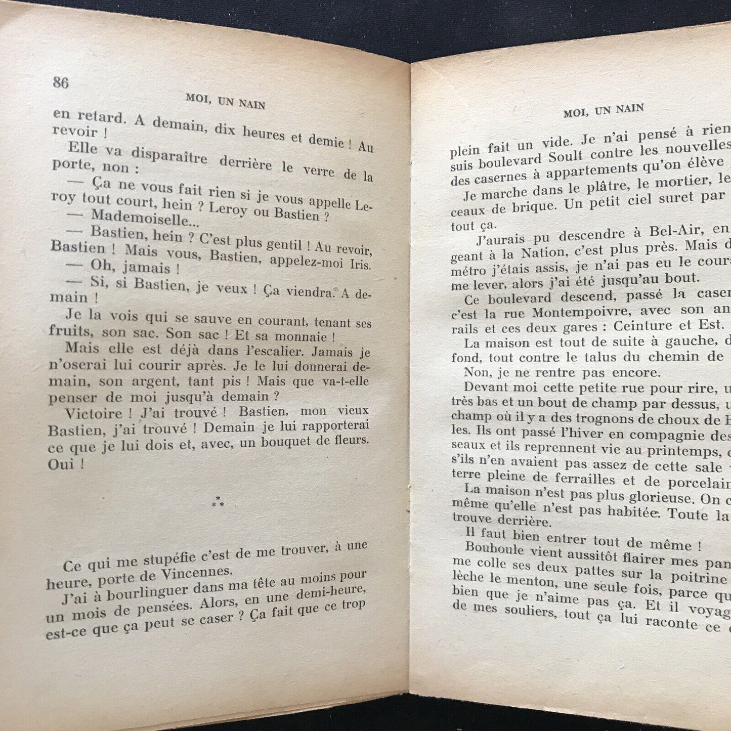 MOI UN NAIN - Jean - Paul Le Tarare, éditions Denoël 1938