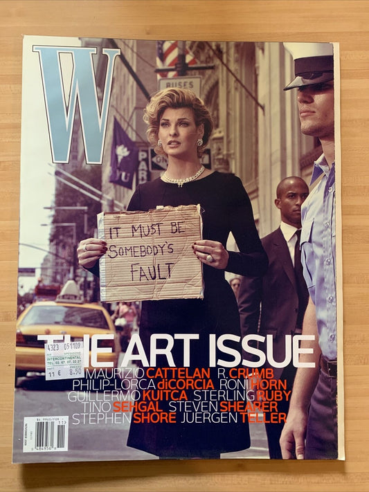 W MAGAZINE NOVEMBER 2009. MAURIZIO CATTELAN, CRUMB, DI CORCIA, KUITCA