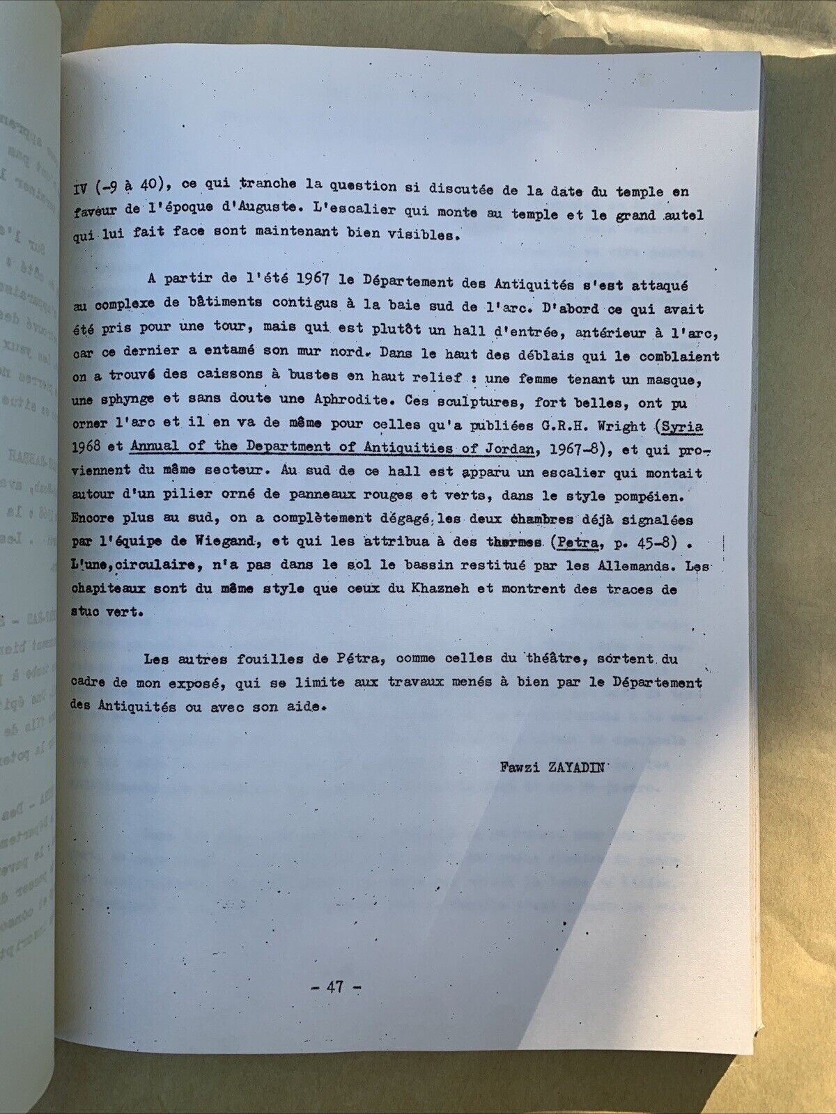 IXe CONGRES INTERNATIONAL D'ARCHEOLOGIE CLASSIQUE, 11 - 20 octobre 1969 Rapports