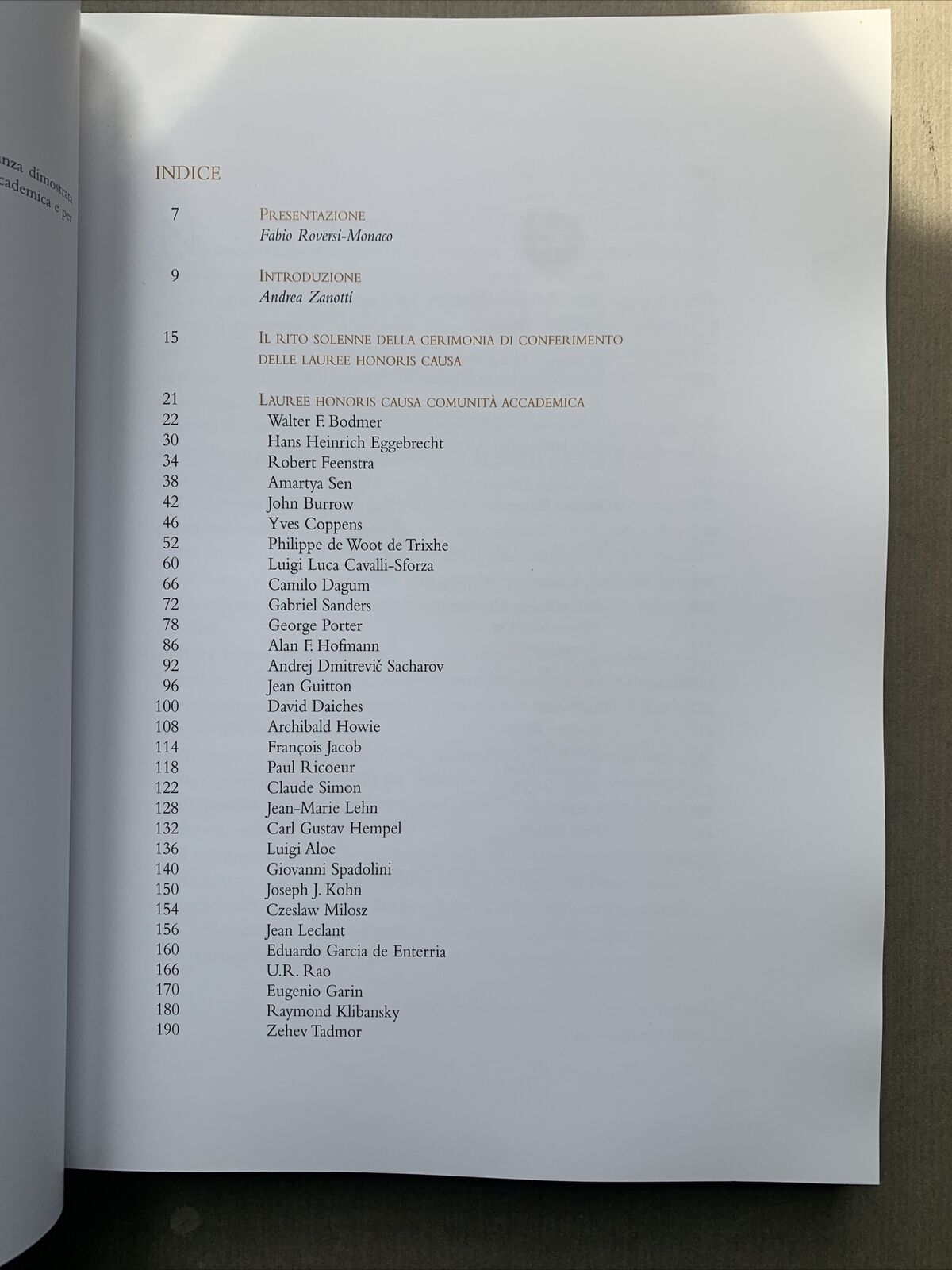 LAUREE HONORIS CAUSA DELL'UNIVERSITÀ DI BOLOGNA 1985 - 2000 ed. Compositori #