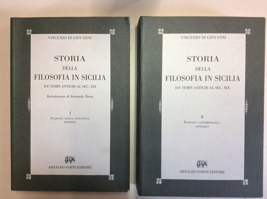 STORIA DELLA FILOSOFIA IN SICILIA, DI GIOVANNI, FORNI EDITORE, da tempi antichi 