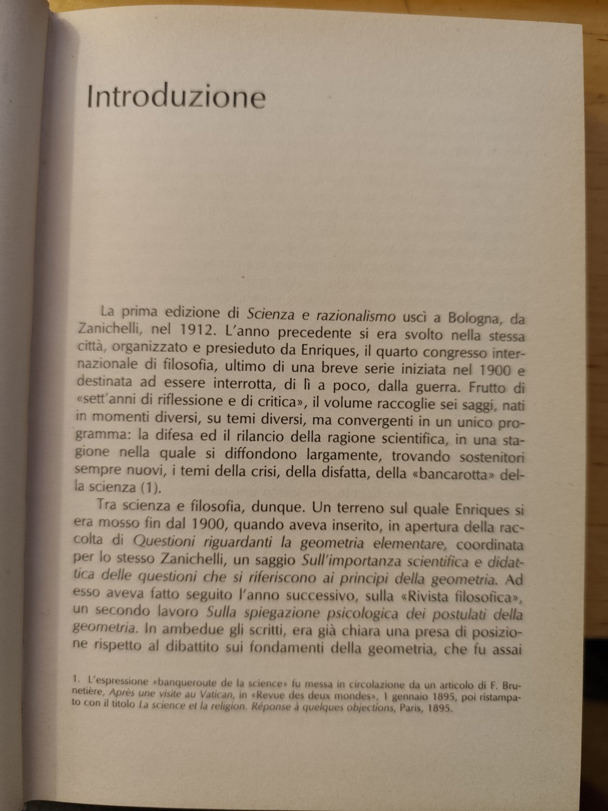 Scienza e razionalismo - Federigo Enriques. Zanichelli 1990