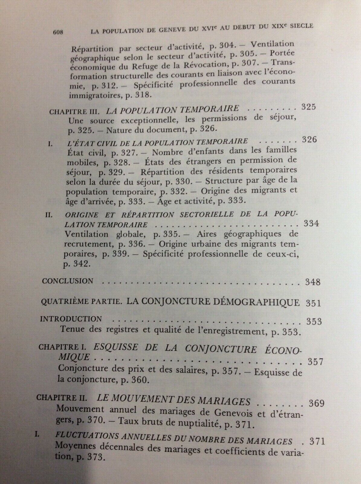 LA POPULATION DE GENÈVE - ALFRED PERRENOUD XVI-XIX SIÈCLES tome premier 1979