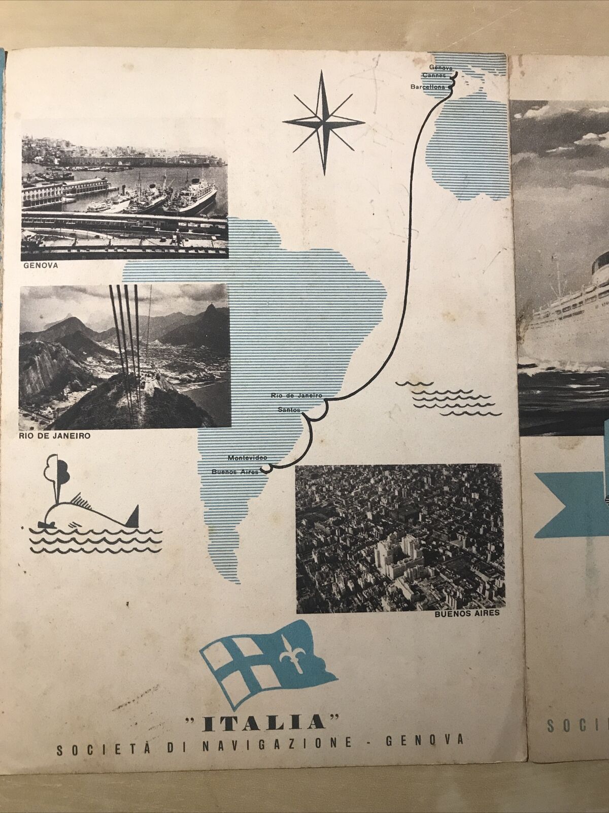 Conte Grande Società di Navigazione - Brochure Opuscolo  pubblicità Vintage