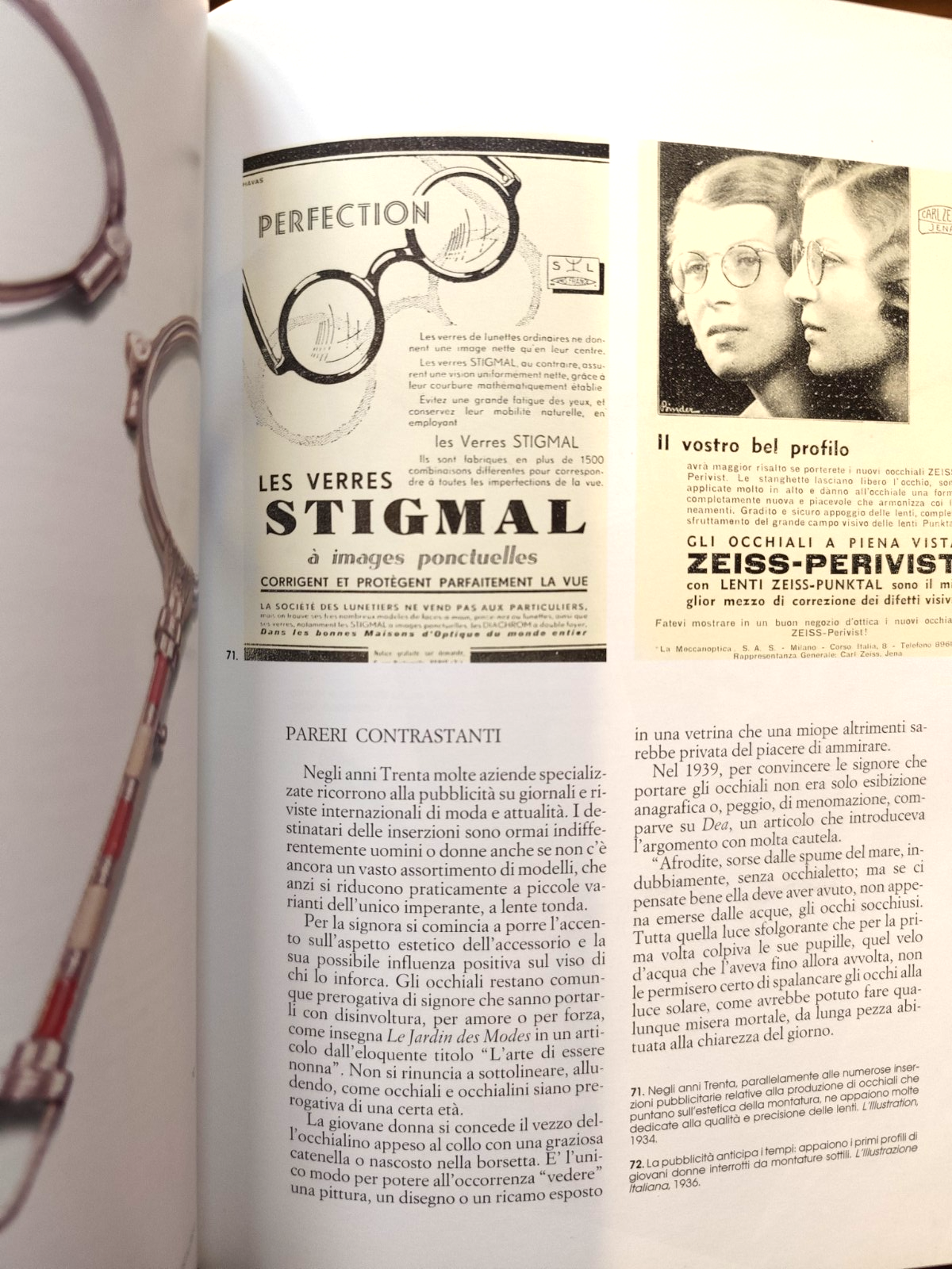 Occhiali & occhiali, storie di Moda. Giuseppe Pellissetti. Zanfi ed. 1990