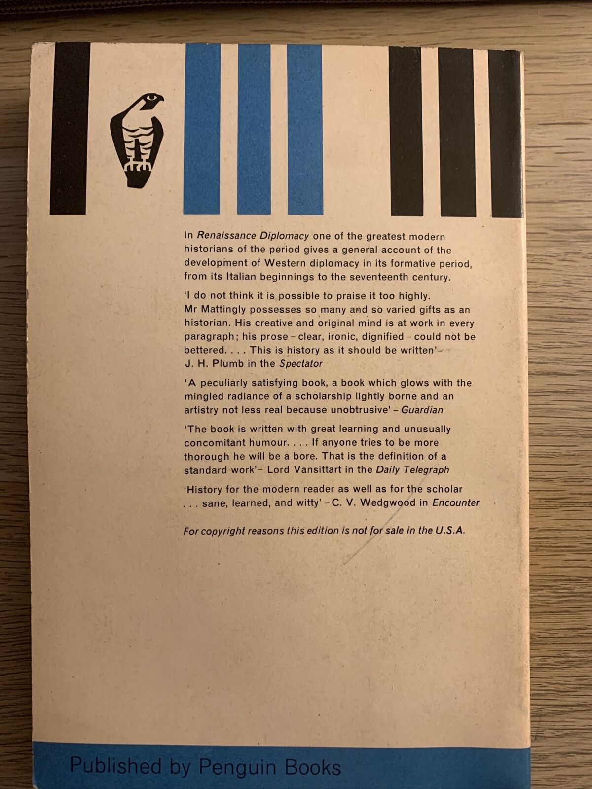 RENAISSANCE DIPLOMACY - GARRETT MATTINGLY. Peregrine Book 1965