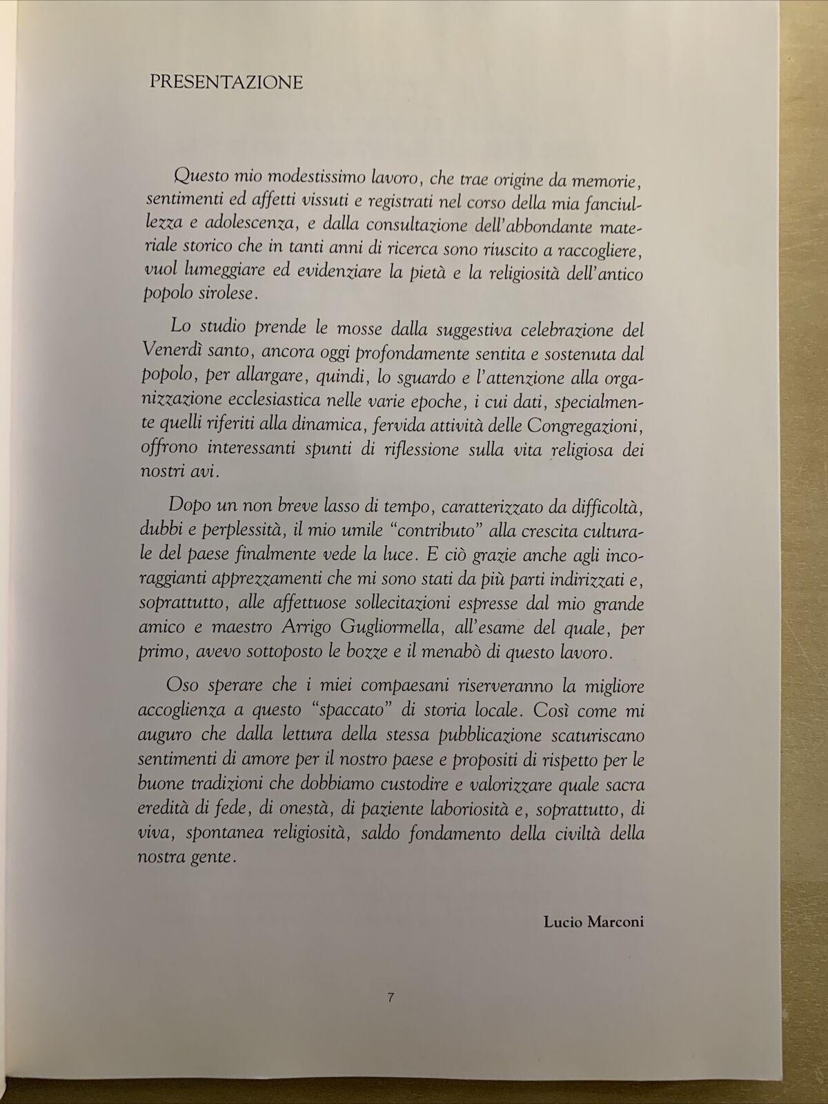 LUCIO MARCONI - Memorie sulle tracce dell'antica Religiosità Sirolese 2001 #