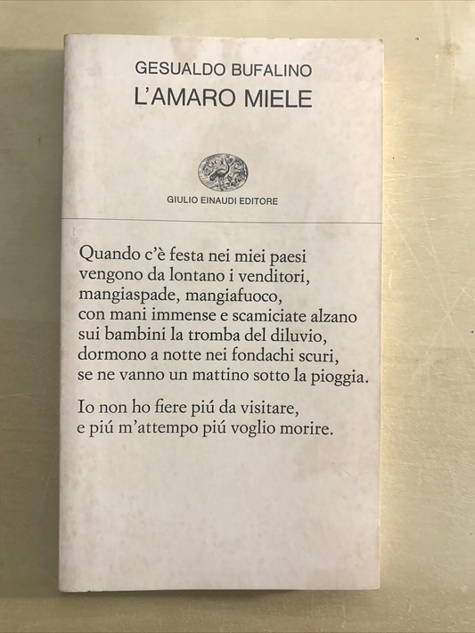GESUALDO BUFALINO - L'AMARO MIELE, EINAUDI 1982 #