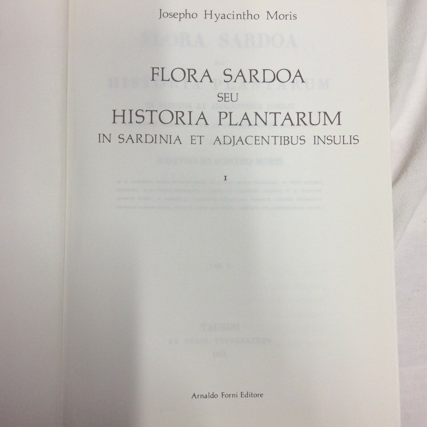 FLORA SARDOA SEU HISTORIA PLANTARUM, JOSEPHO HYACINTHO MORIS, ANASTATICA FORNI