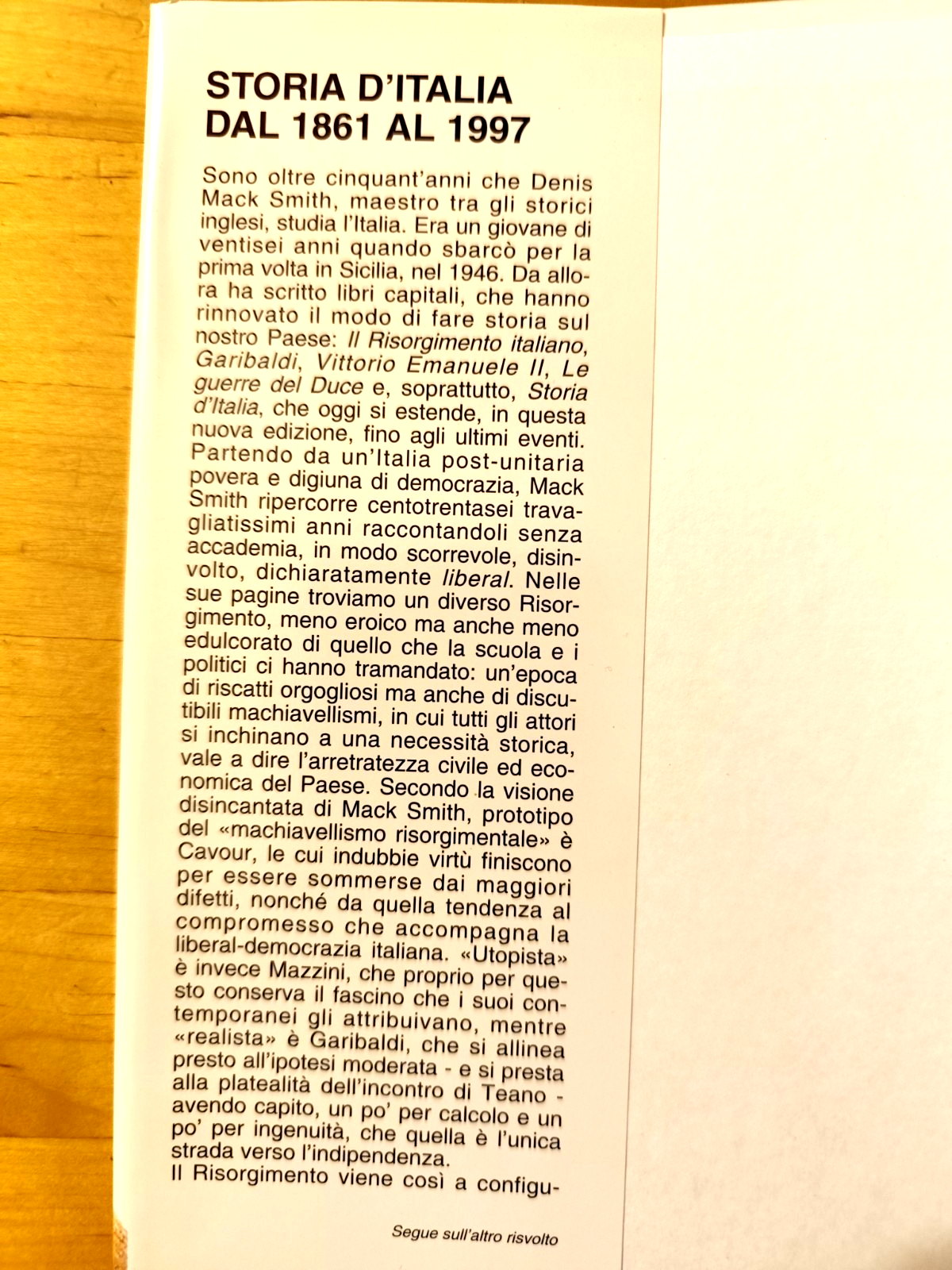 Storia d'Italia dal 1861 al 1997, Denis Mack Smith, CDE su lic. Laterza 1997