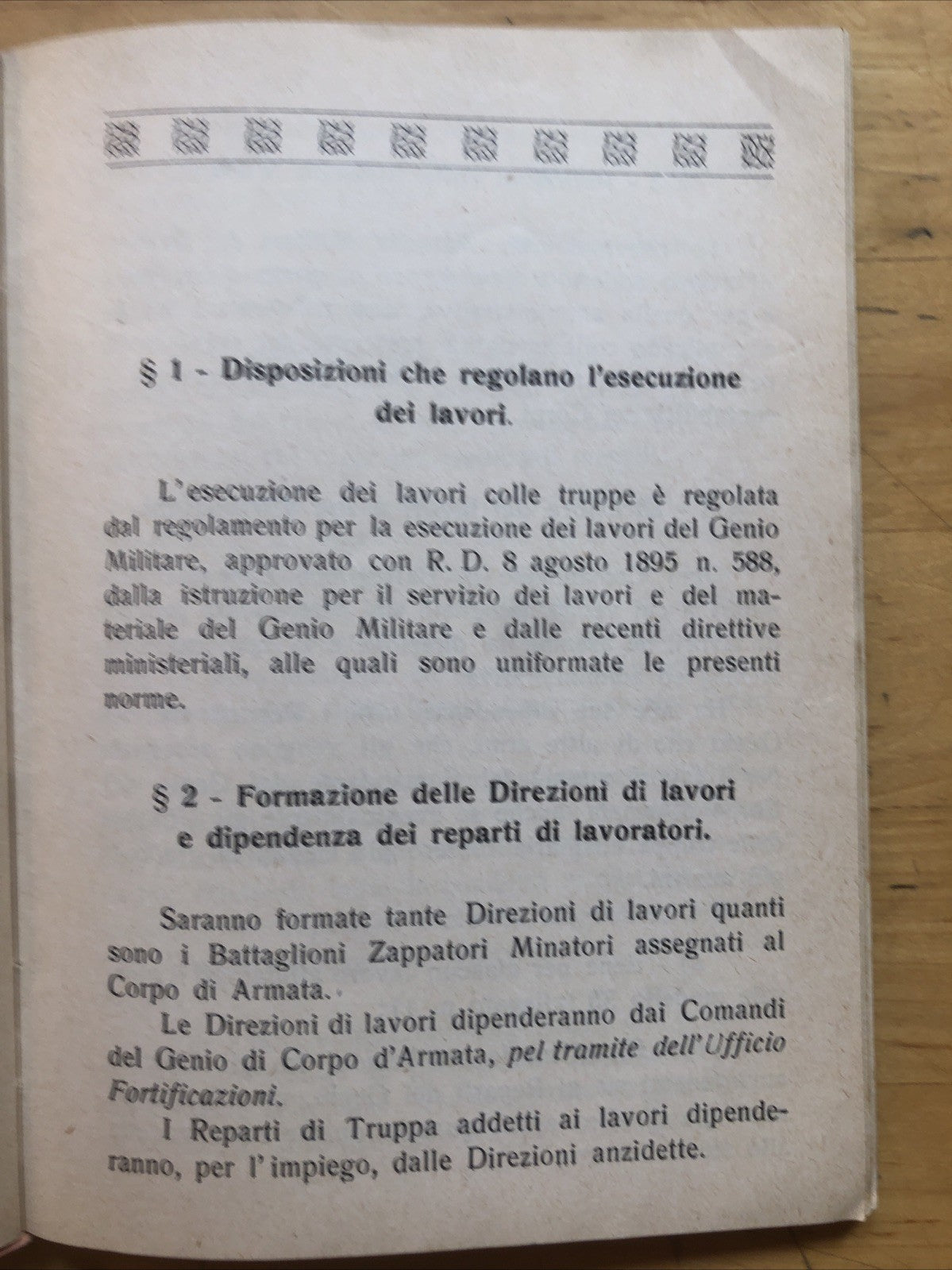 Ispettorato dell'arma del Genio Norme esecuzione dei lavori economia truppe 1931