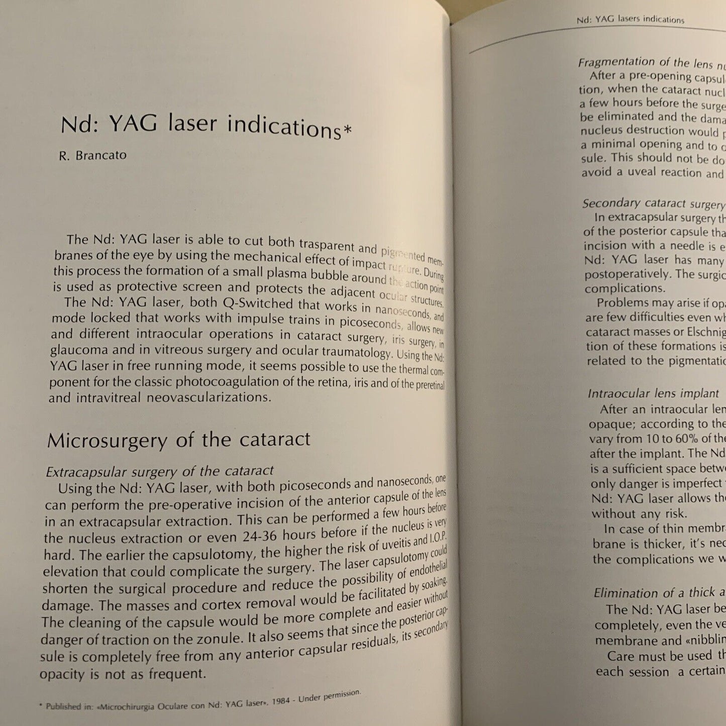 ND: YAG LASER APPLICATIONS - LUCIO BURATTO. OFTALMOLOGIA - ophthalmology