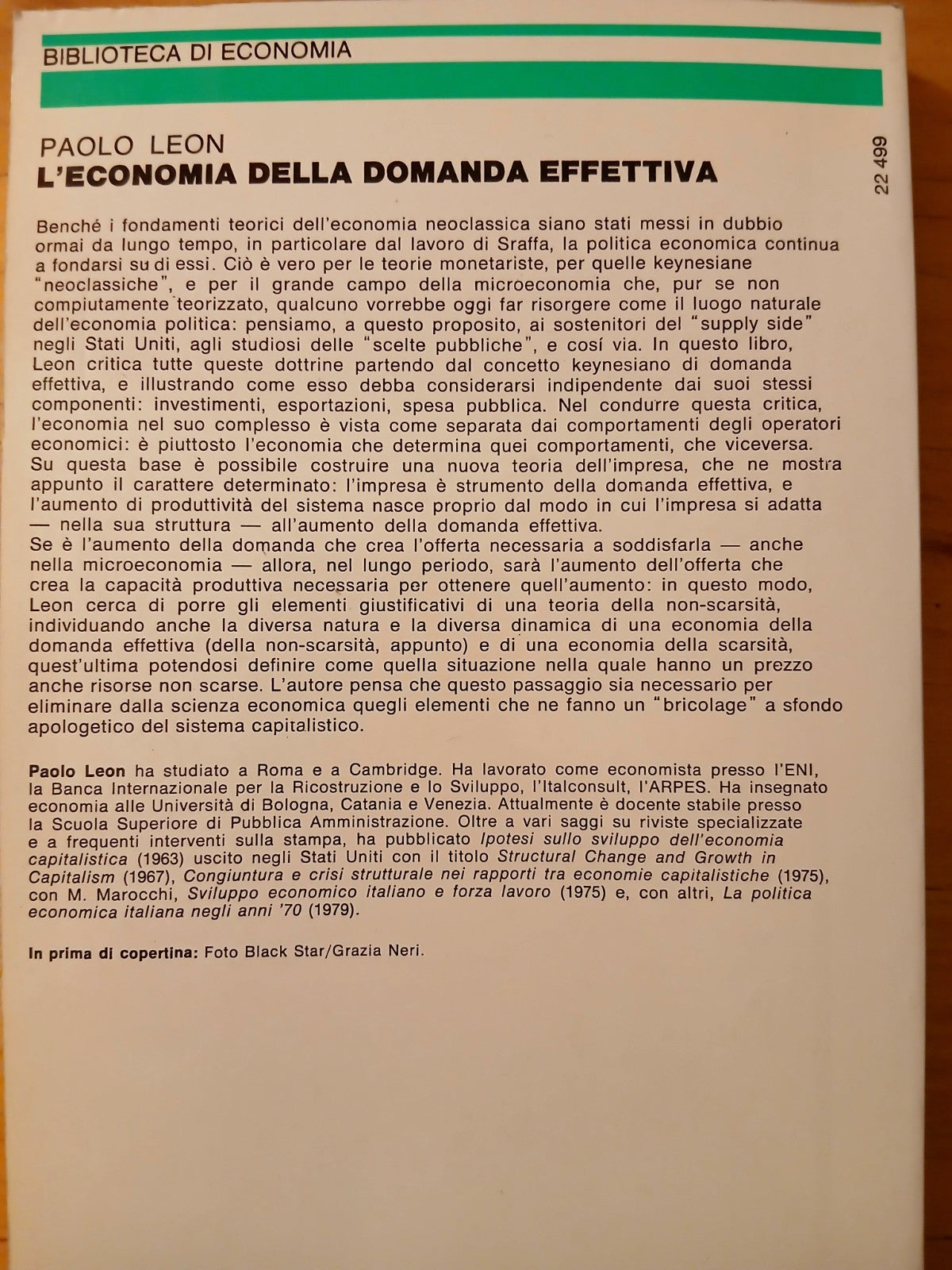 L'economia della domanda effettiva - Paolo Leon - Feltrinelli 1981