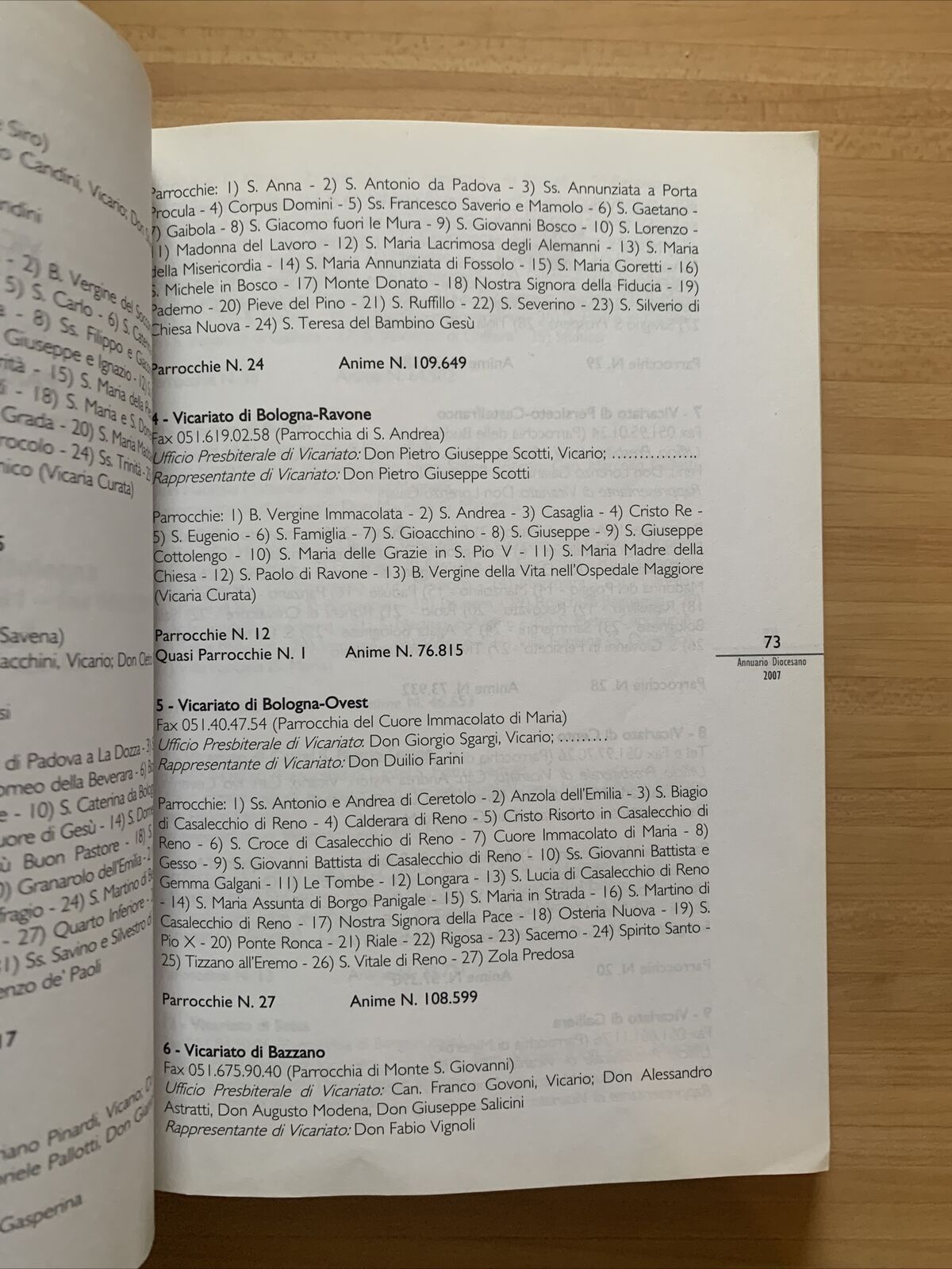 ARCIDIOCESI DI BOLOGNA - ANNUARIO DIOCESANO 2007 #