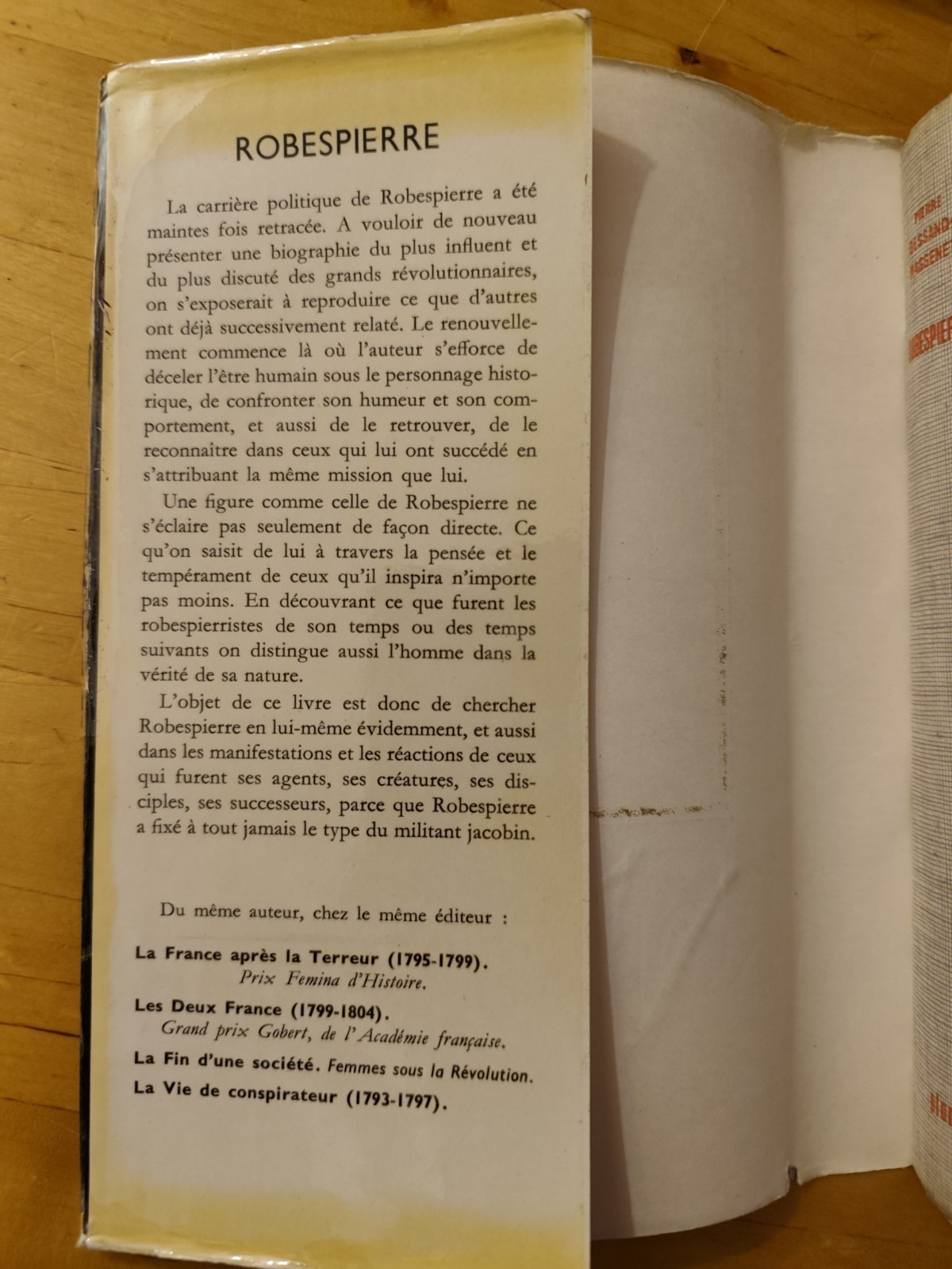 Robespierre, P. Bessand Massenet, Plon ed. 1961 - L'Histoire Humaine