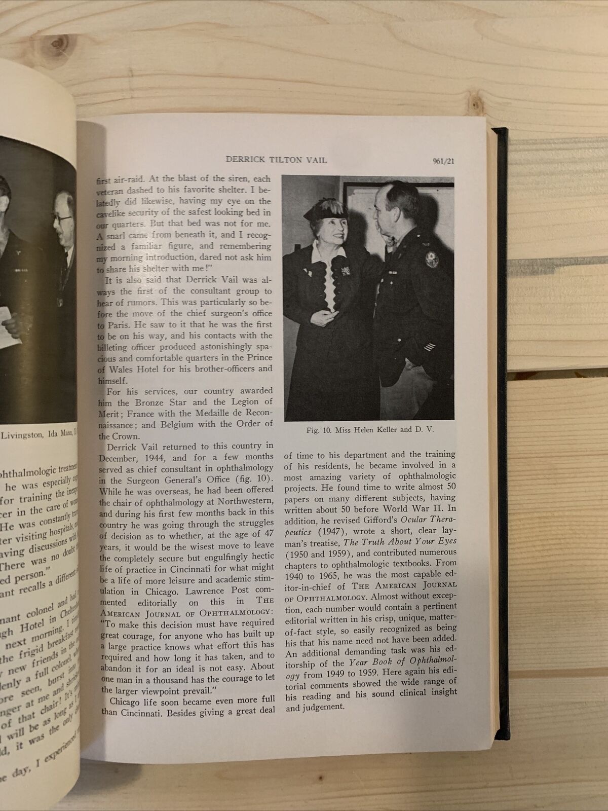 CONTRIBUTIONS TO OPHTHALMIC SCIENCE TO HONOR DERRICK TILTON VAIL, MD 1966 #