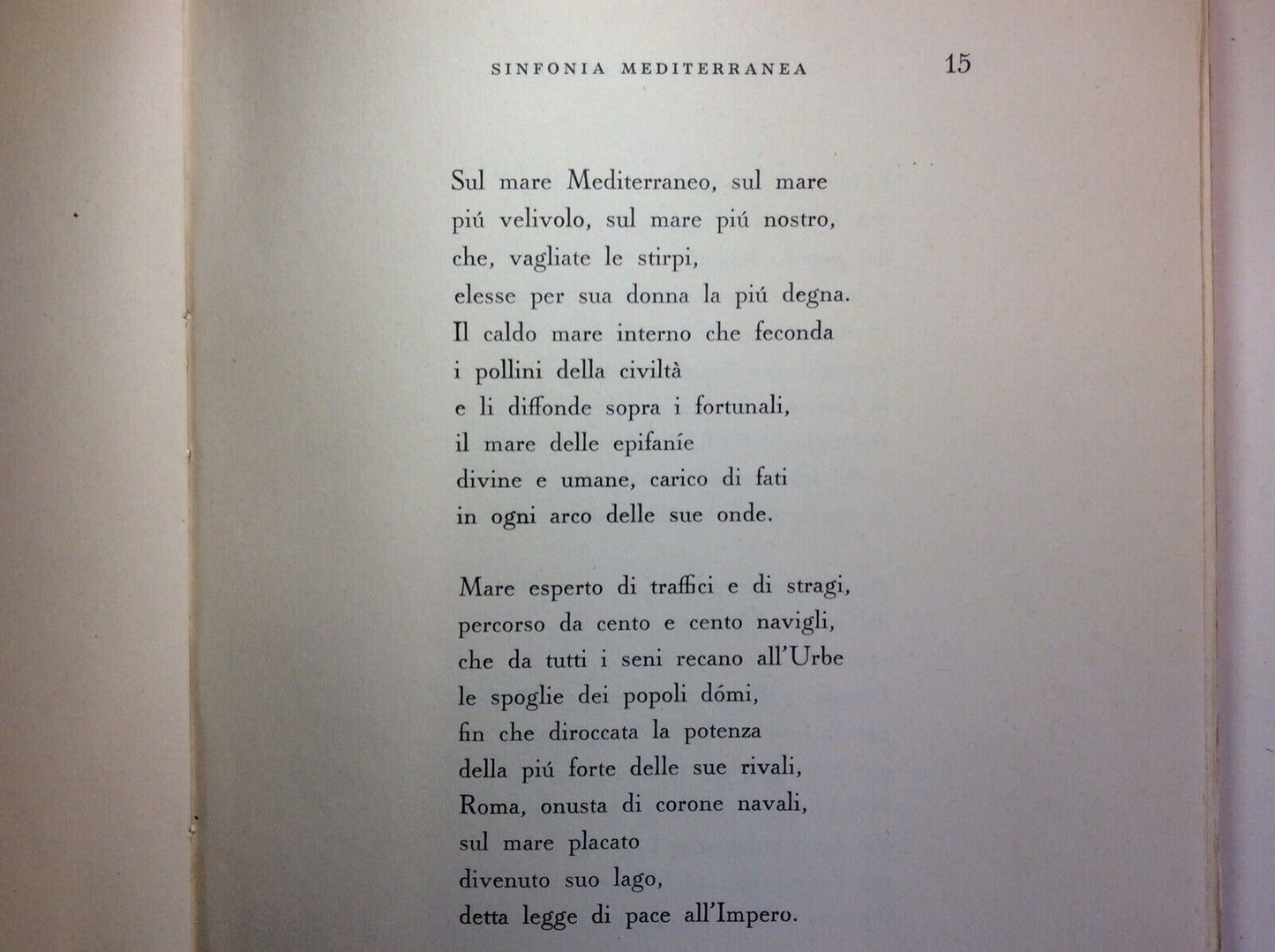 CANTI MEDITERRANEI, MEVIO GABELLINI, CAVALLERI EDITORE 1937