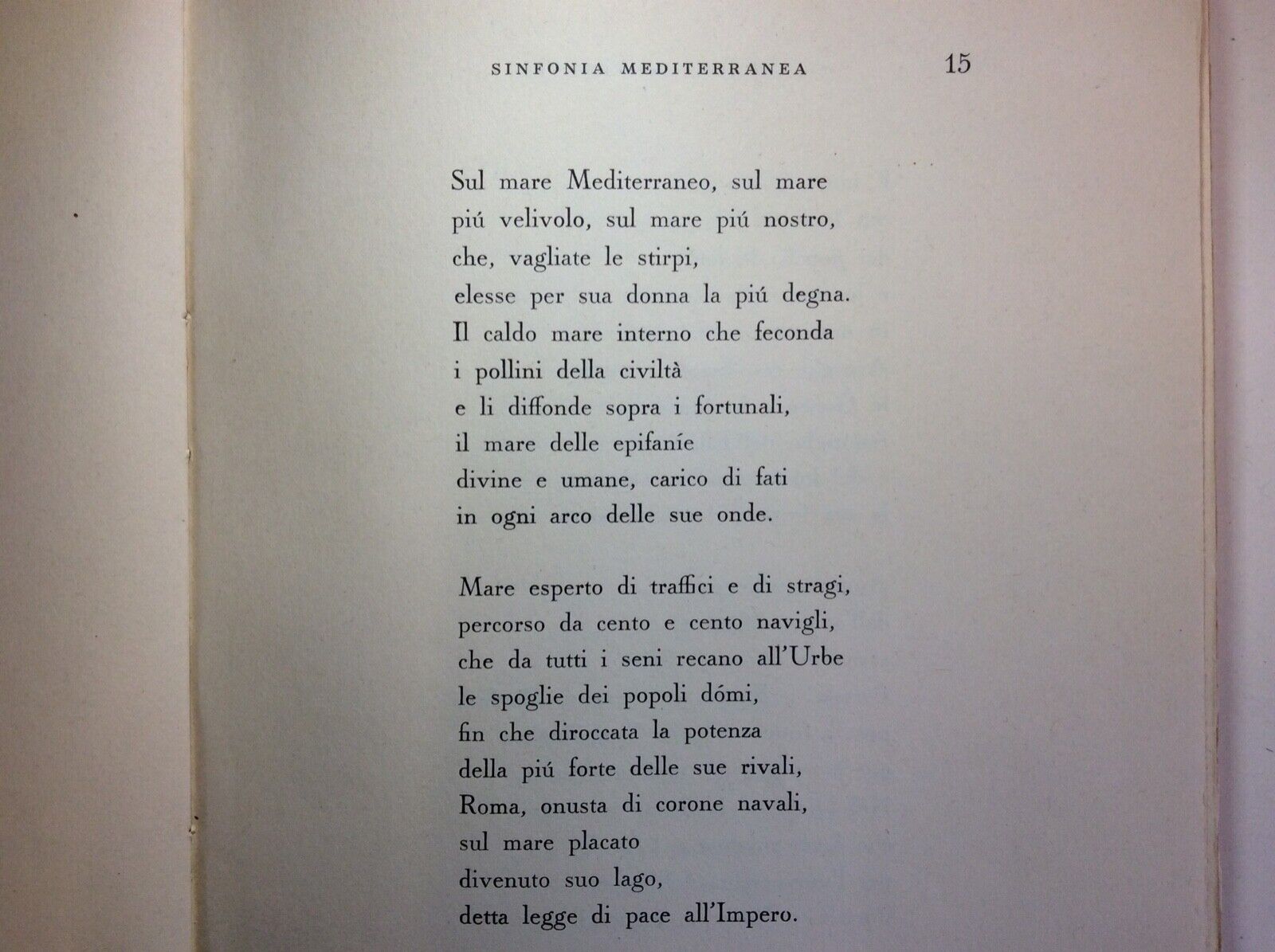 CANTI MEDITERRANEI, MEVIO GABELLINI, CAVALLERI EDITORE 1937