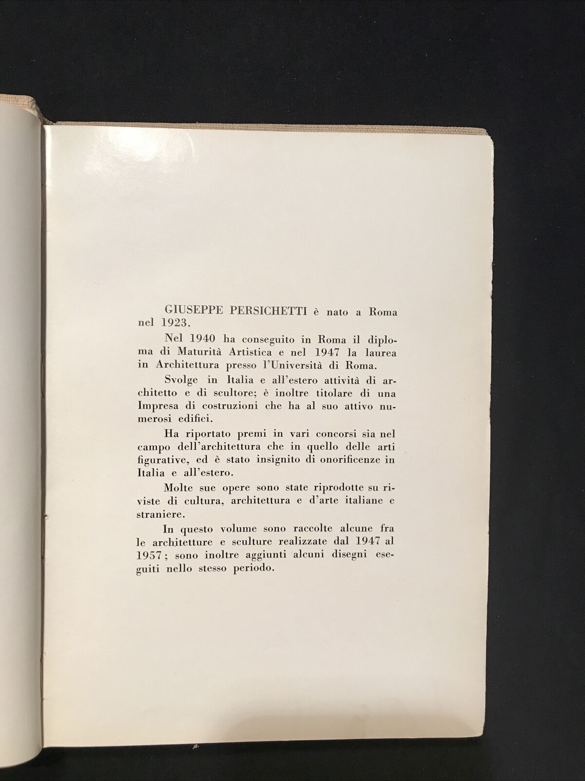Giuseppe Persichetti opere dal 1947 al 1957, ARCHITETTURA-SCULTURA, 