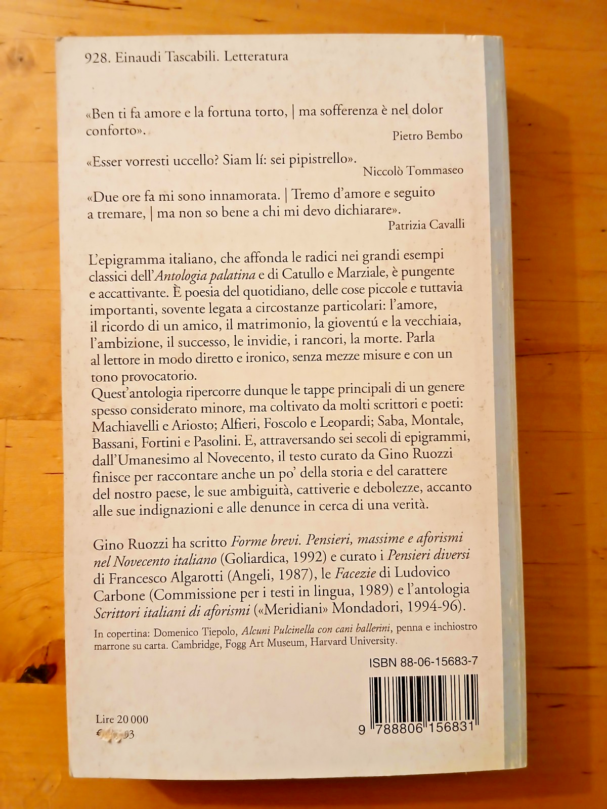 Epigrammi italiani da Macchiavelli e Ariosto . . Gino Ruozzi - Einaudi Tascabili