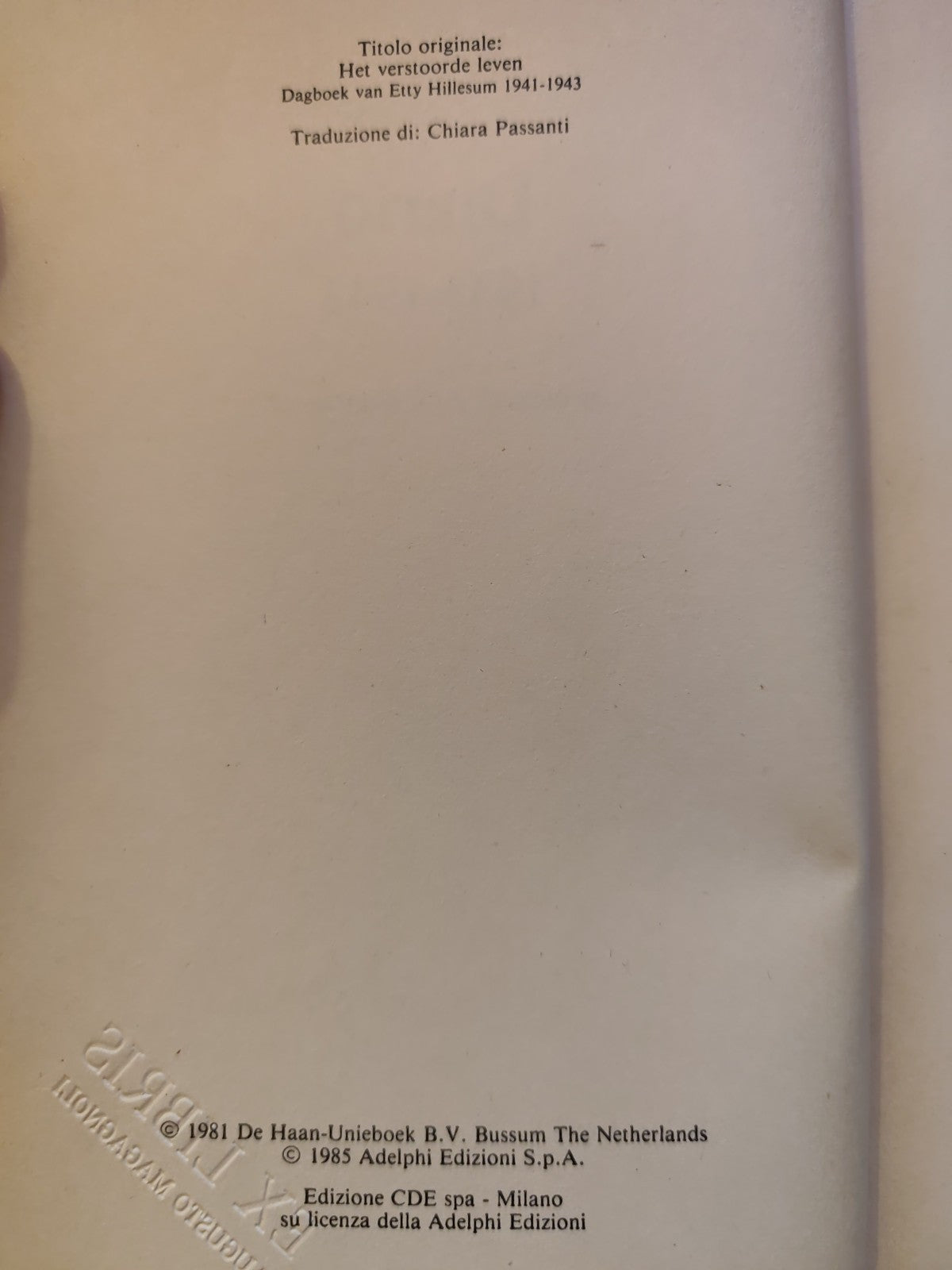 Etty Hillesum, Diario 1941-1943,  J.G. Gaarlandt CDE 1986