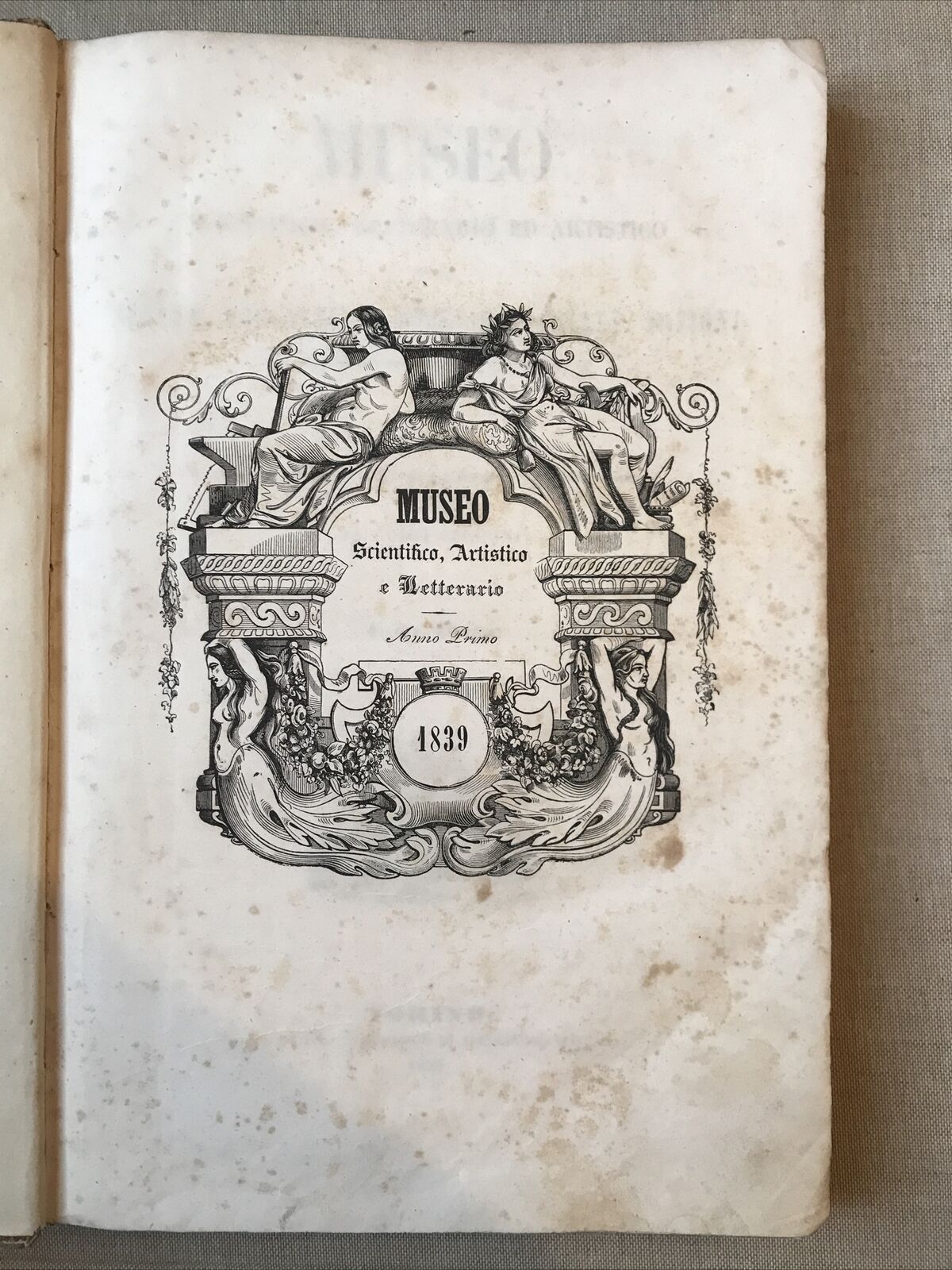 MUSEO SCIENTIFICO LETTERARIO ED ARTISTICO, Luigi Cicconi  - Anno primo 1839
